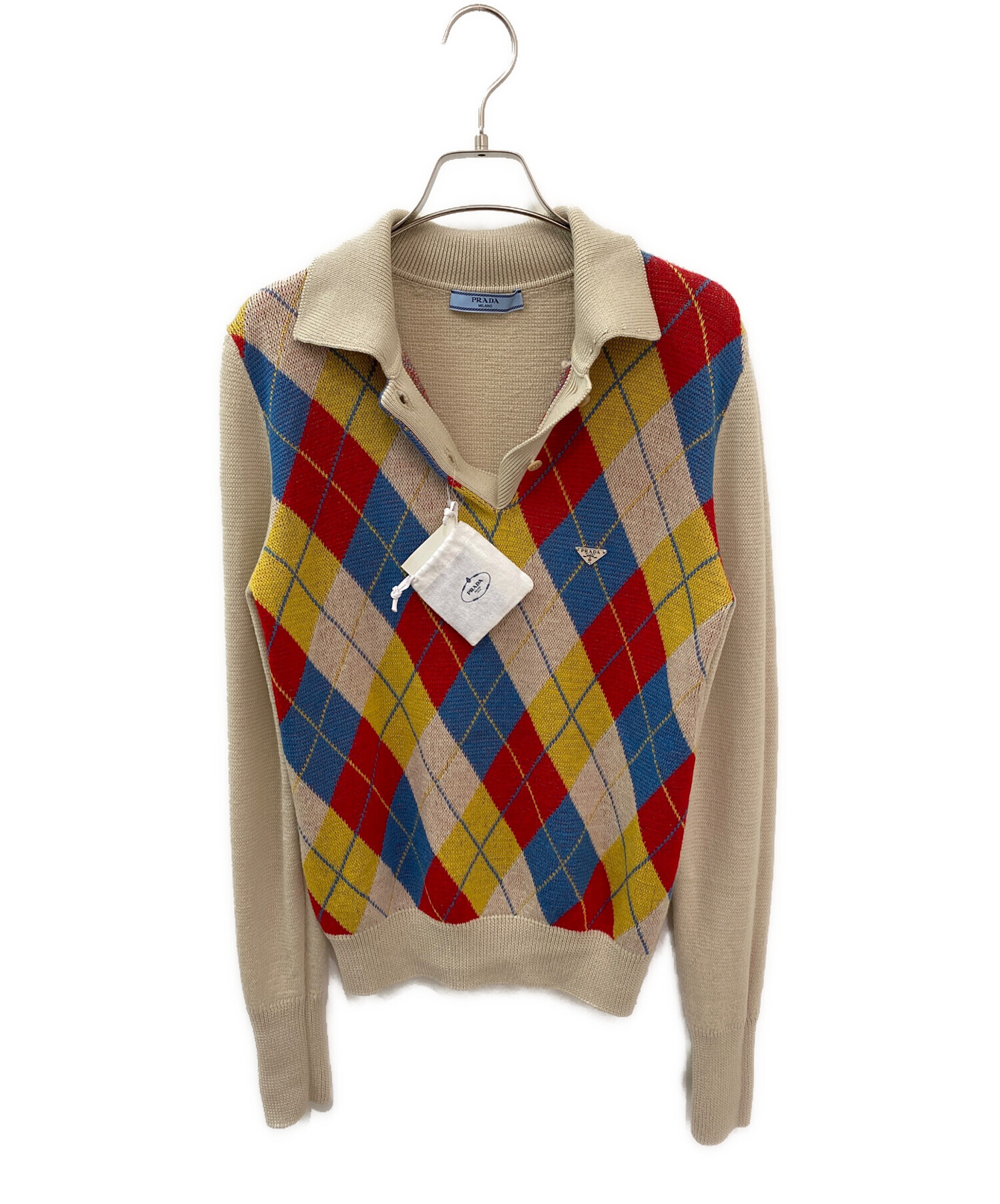 中古・古着通販】PRADA (プラダ) アーガイルニット ウール ポロシャツ