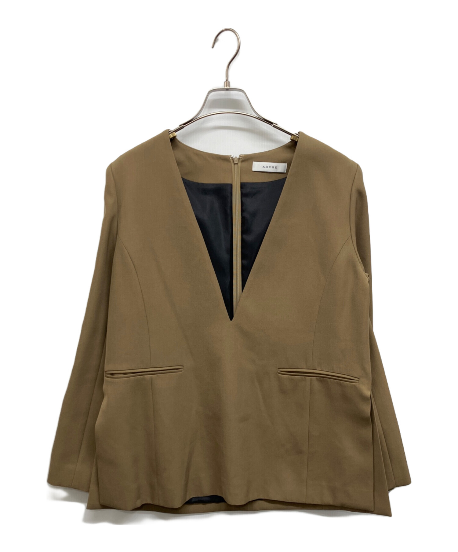 中古・古着通販】ADORE (アドーア) クリアツイルブラウス ベージュ