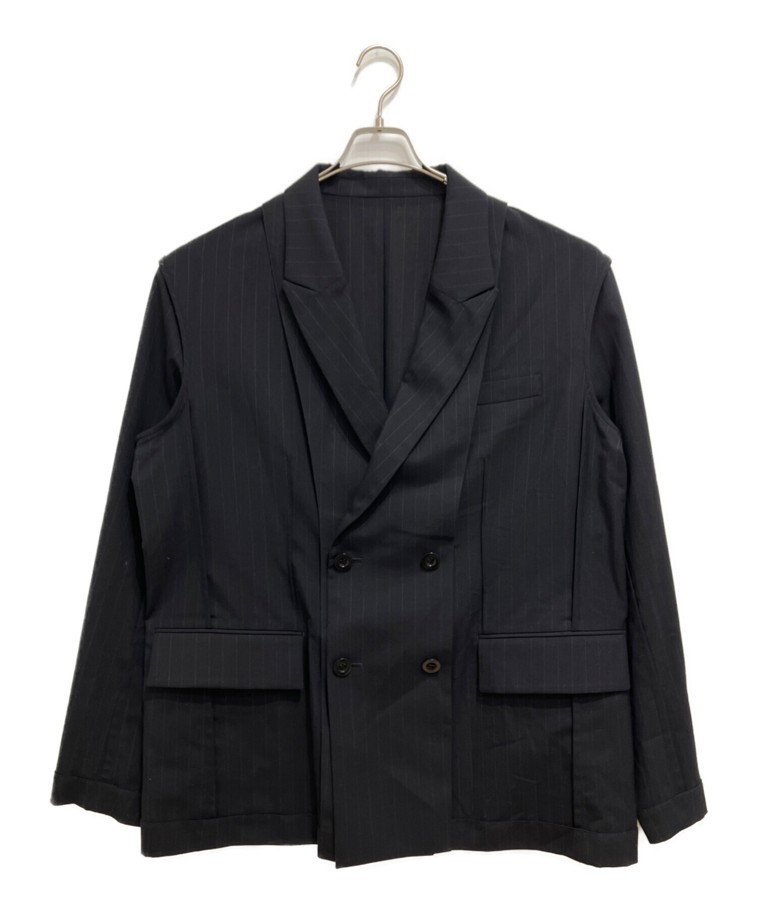 中古・古着通販】sacai (サカイ) Chalk Stripe Jacket ブラック サイズ