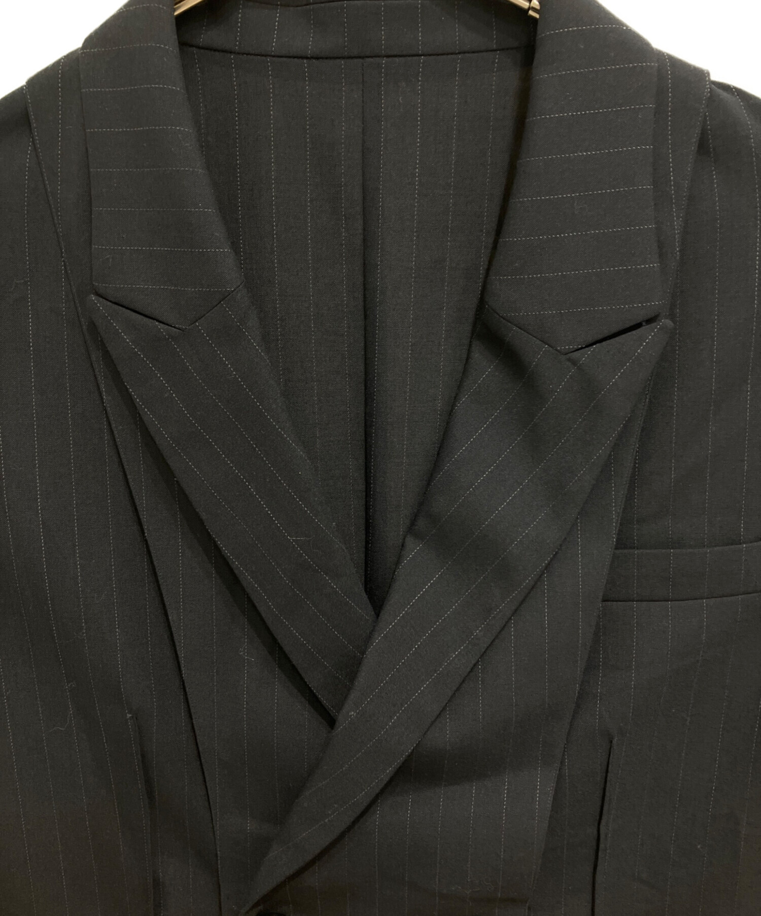 中古・古着通販】sacai (サカイ) Chalk Stripe Jacket ブラック サイズ