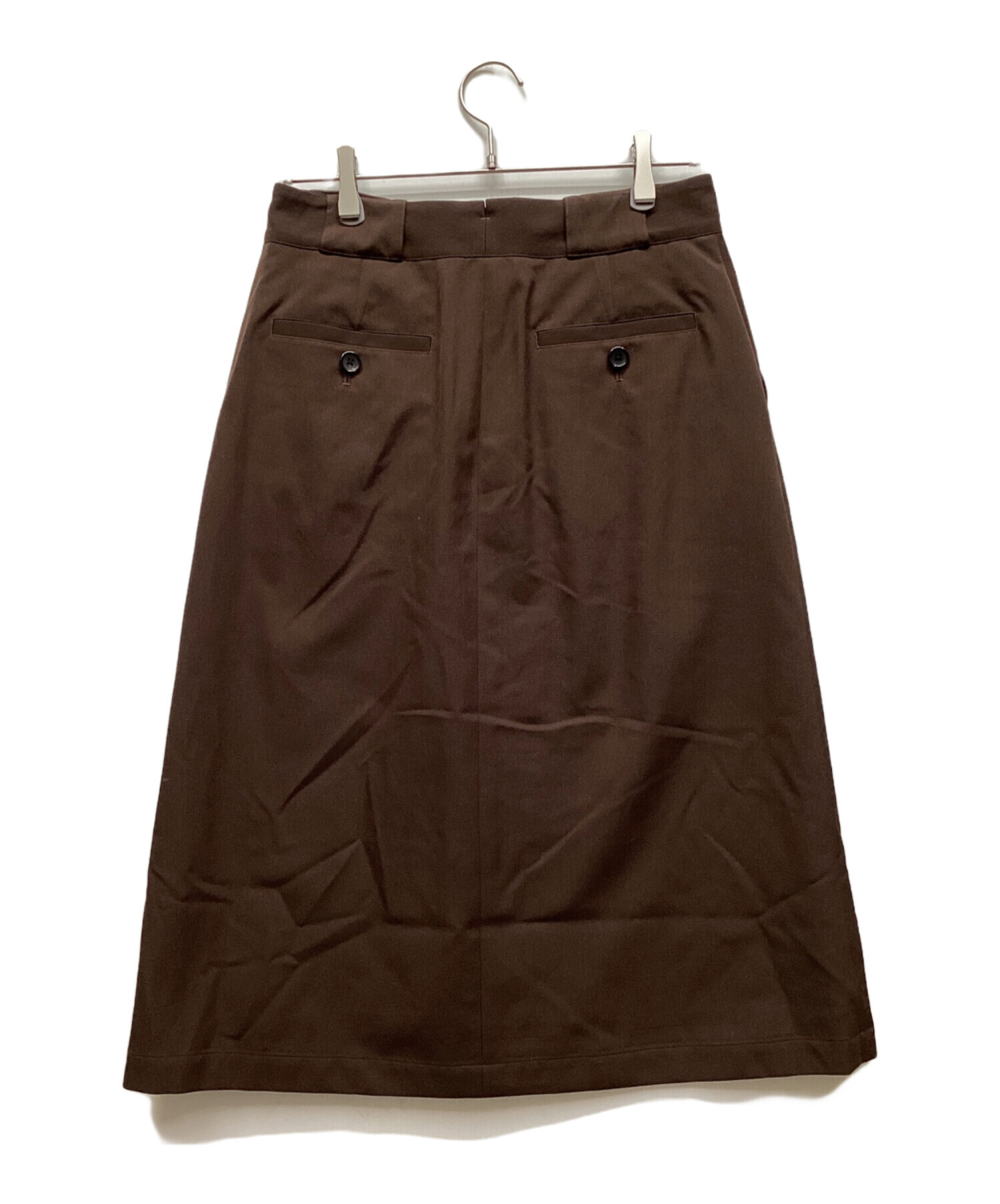 マーガレットハウエル リネン100% ロングスカート ダークブラウン