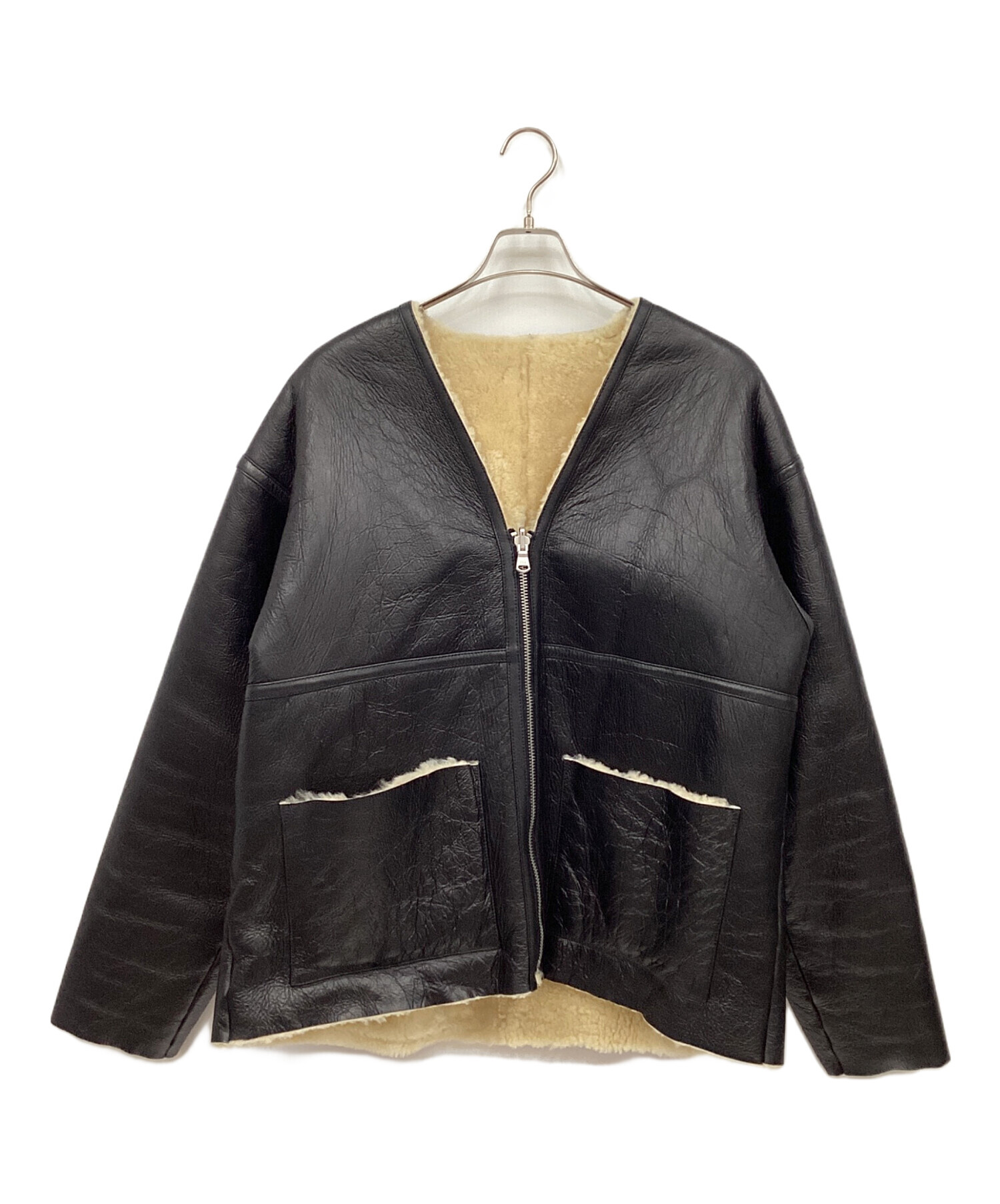 中古・古着通販】BEAMS (ビームス) ムートンカーディガン ブラック 