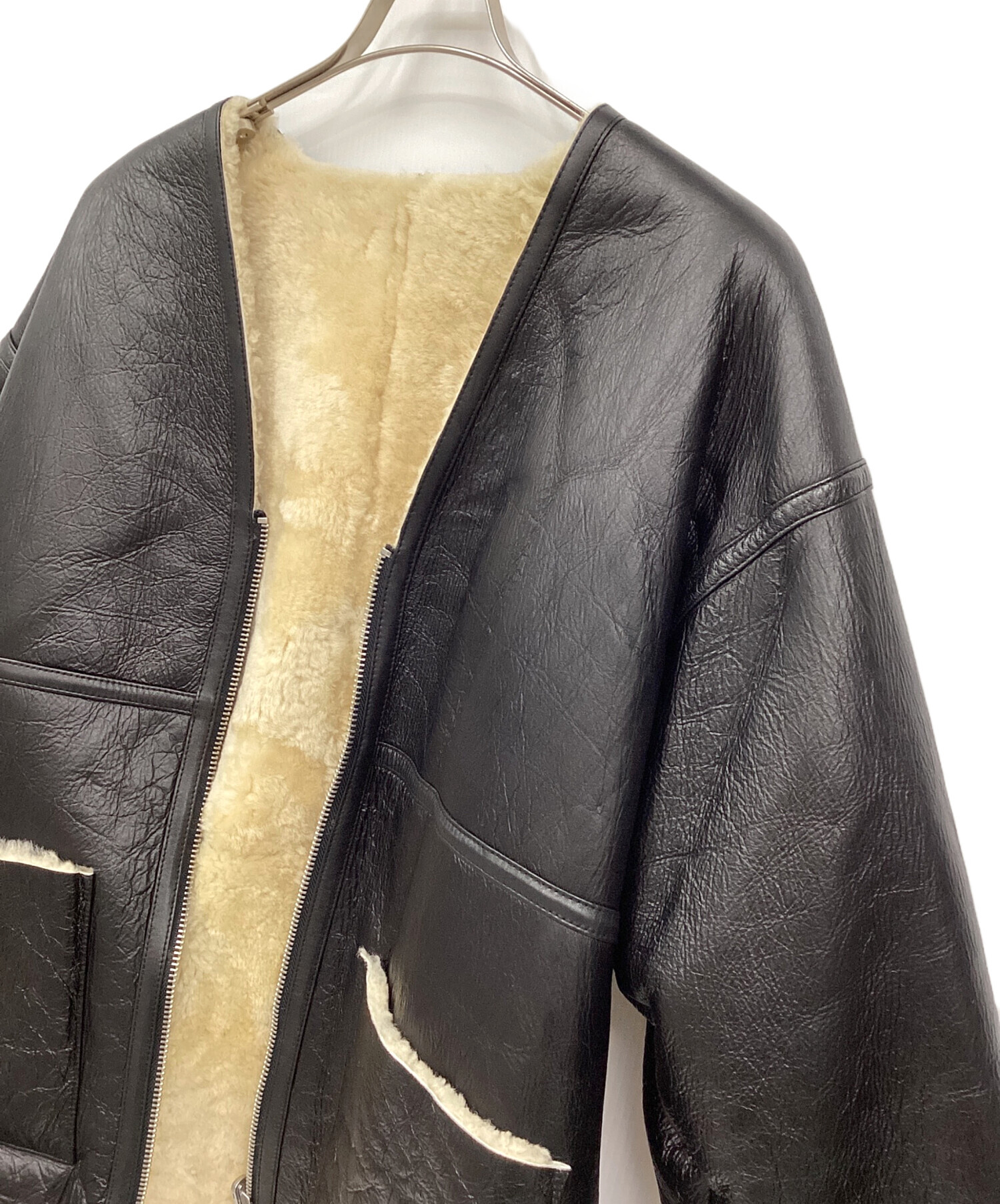 中古・古着通販】BEAMS (ビームス) ムートンカーディガン ブラック 