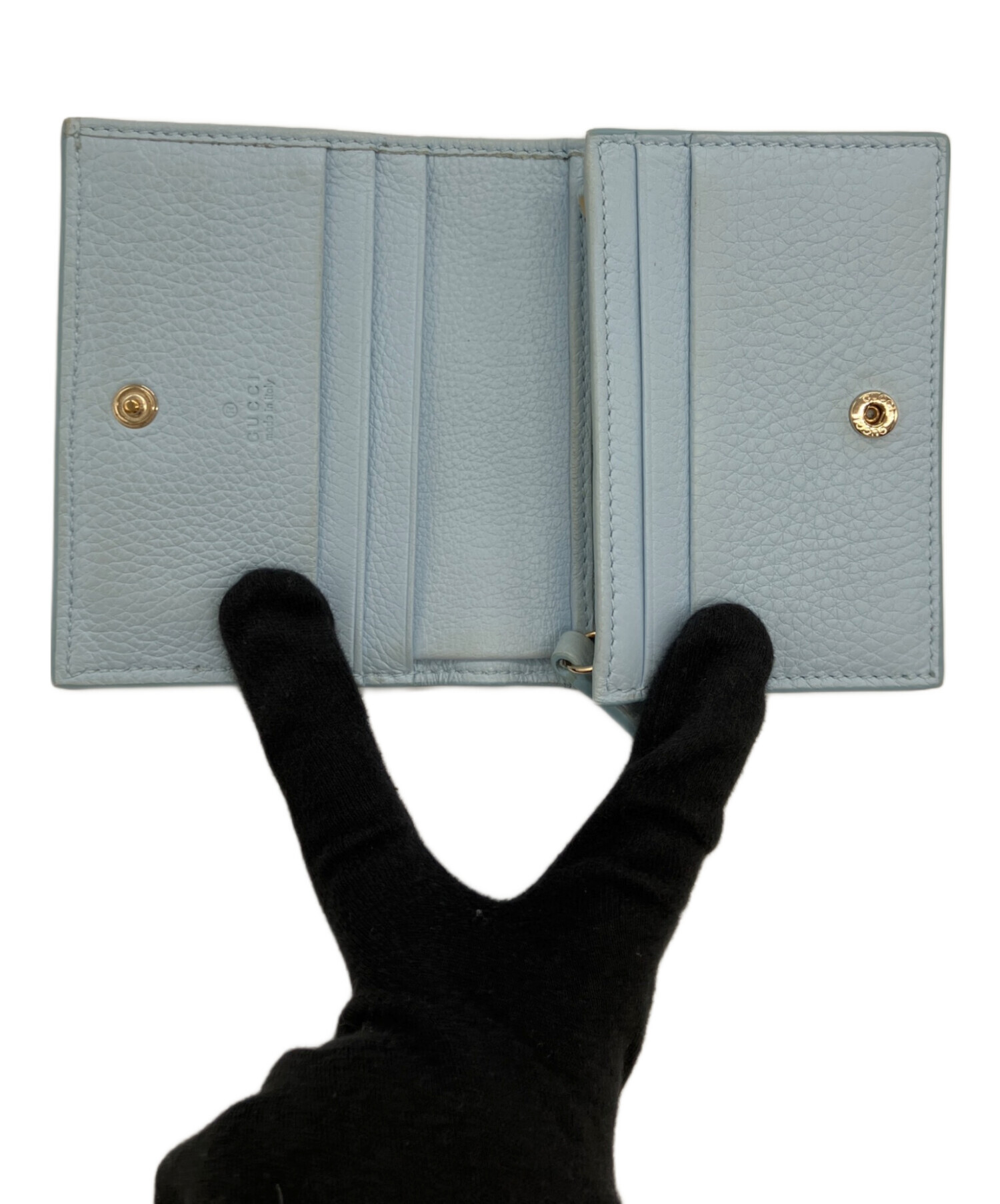 中古・古着通販】GUCCI (グッチ) 2つ折り財布 ライトブルー｜ブランド 