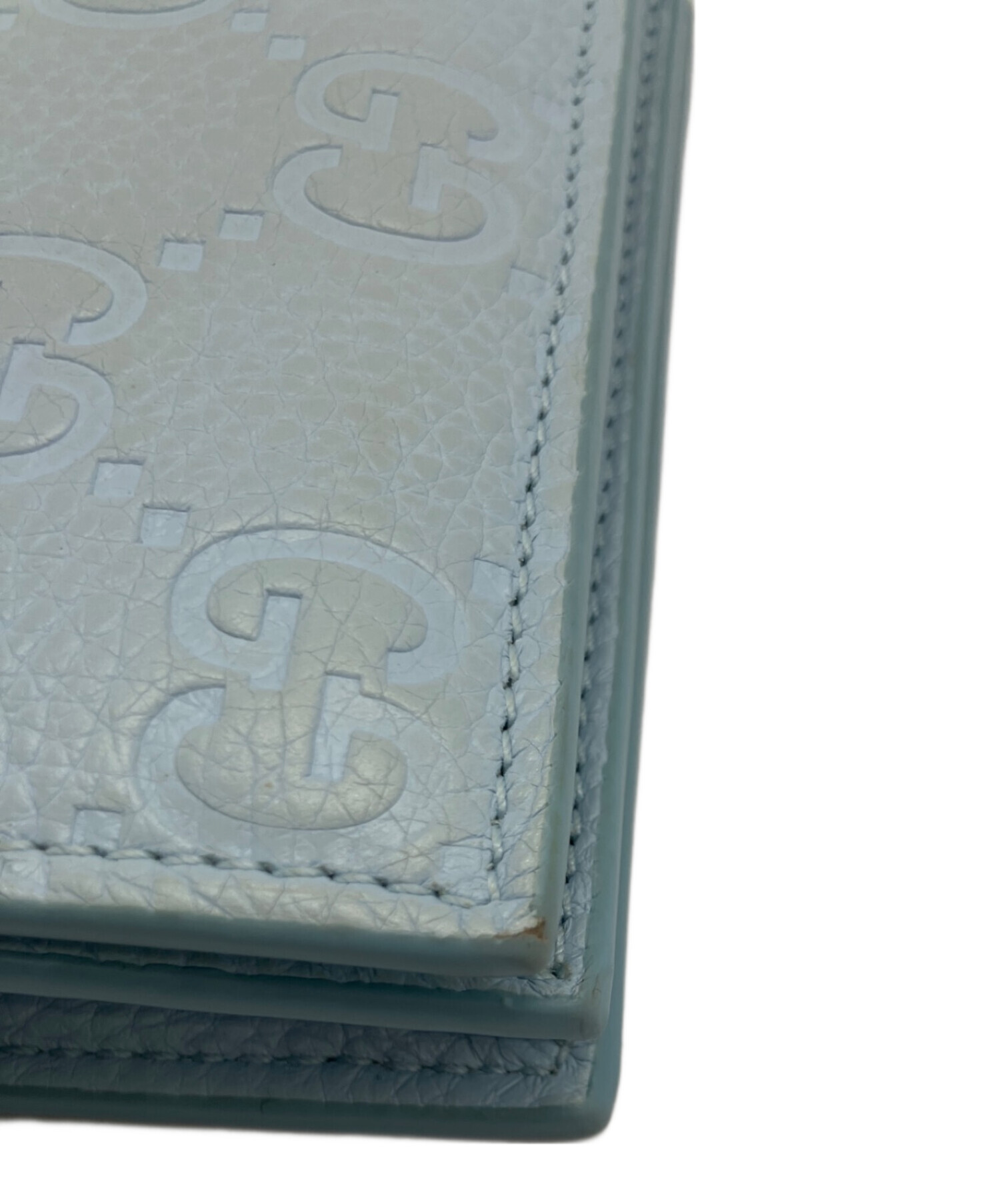 中古・古着通販】GUCCI (グッチ) 2つ折り財布 ライトブルー｜ブランド 