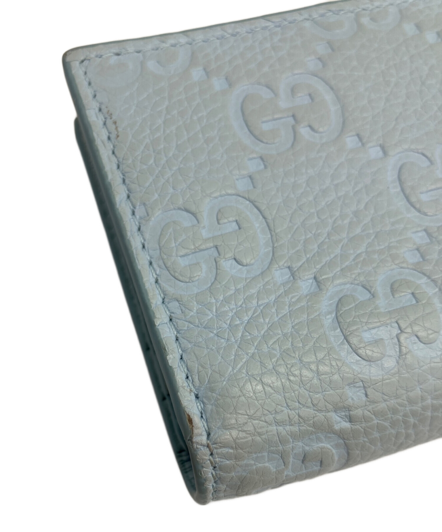 中古・古着通販】GUCCI (グッチ) 2つ折り財布 ライトブルー｜ブランド