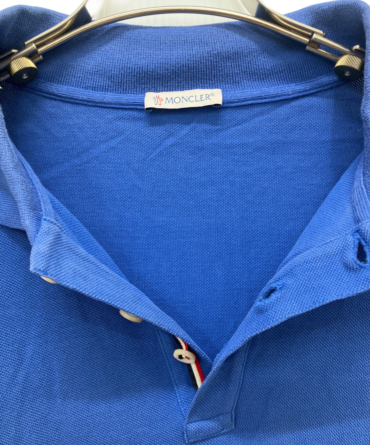 中古・古着通販】MONCLER (モンクレール) 半袖ポロシャツ ブルー
