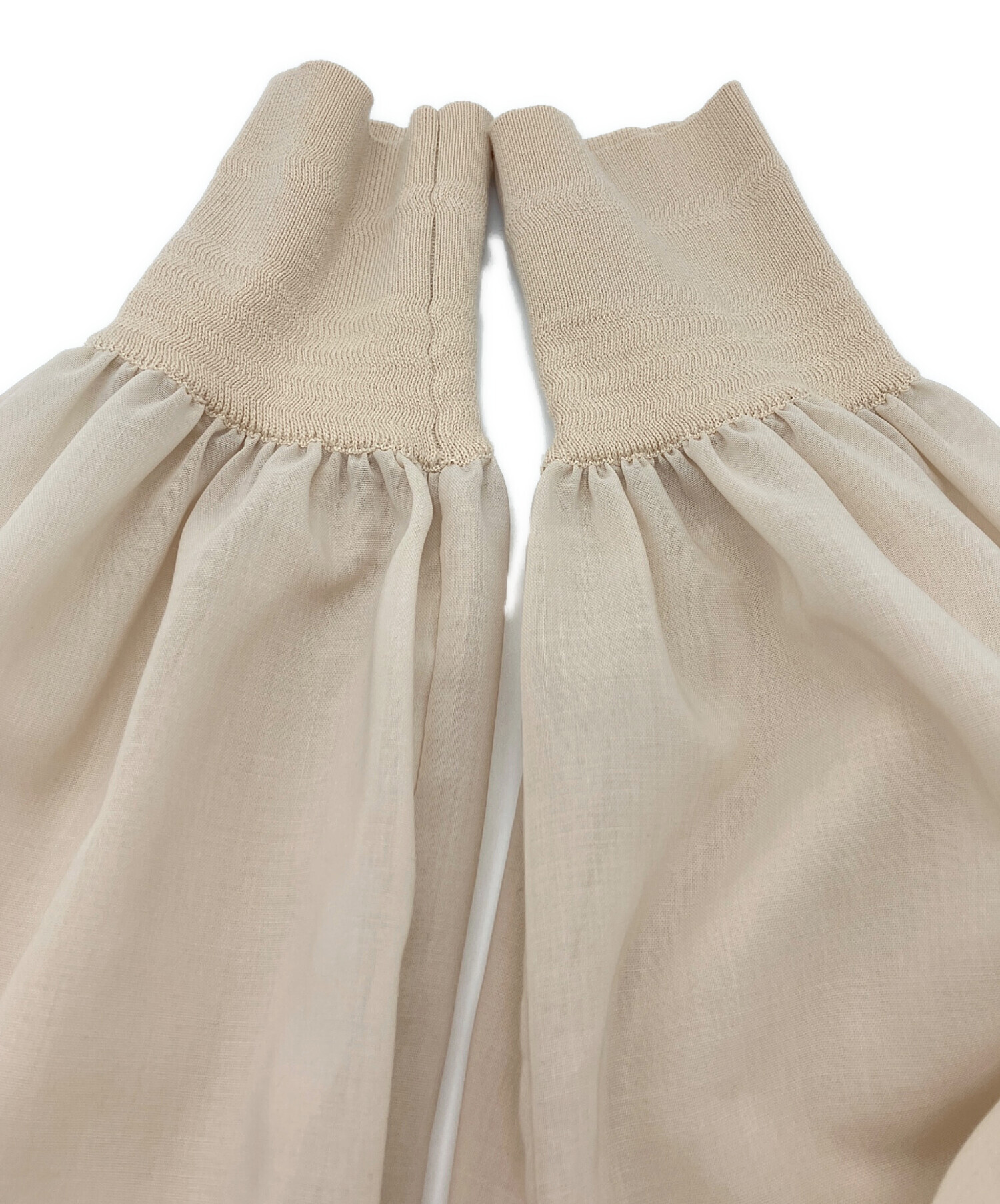 中古・古着通販】HYKE (ハイク) SHIRRED VOILE DRESS ベージュ サイズ 