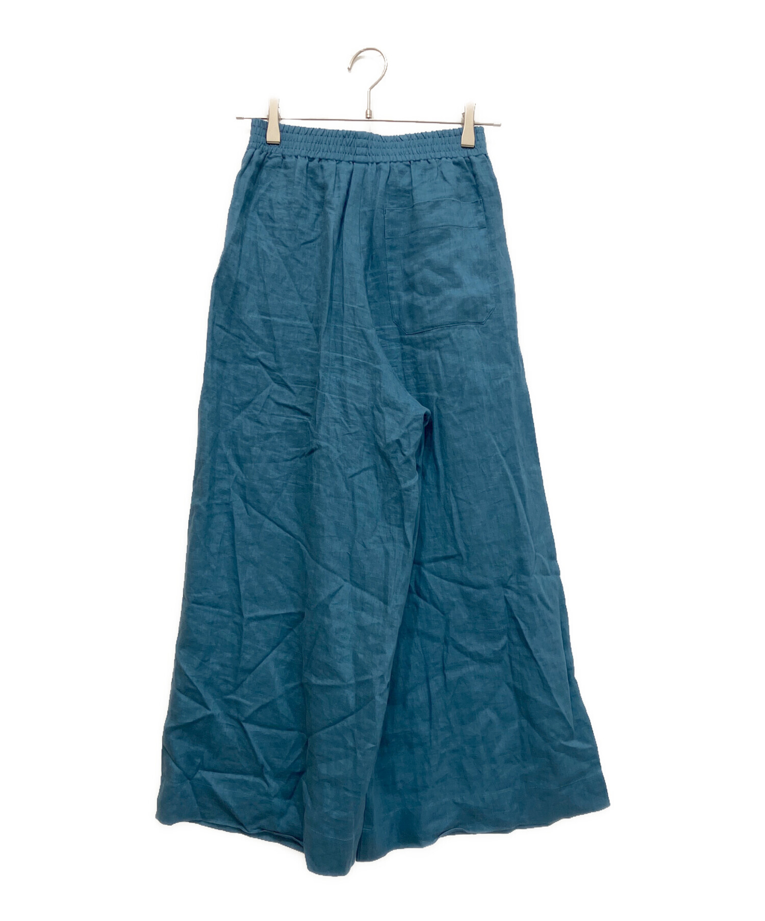中古・古着通販】HYKE (ハイク) LINEN WIDE LEG PANTS ブルー サイズ:1
