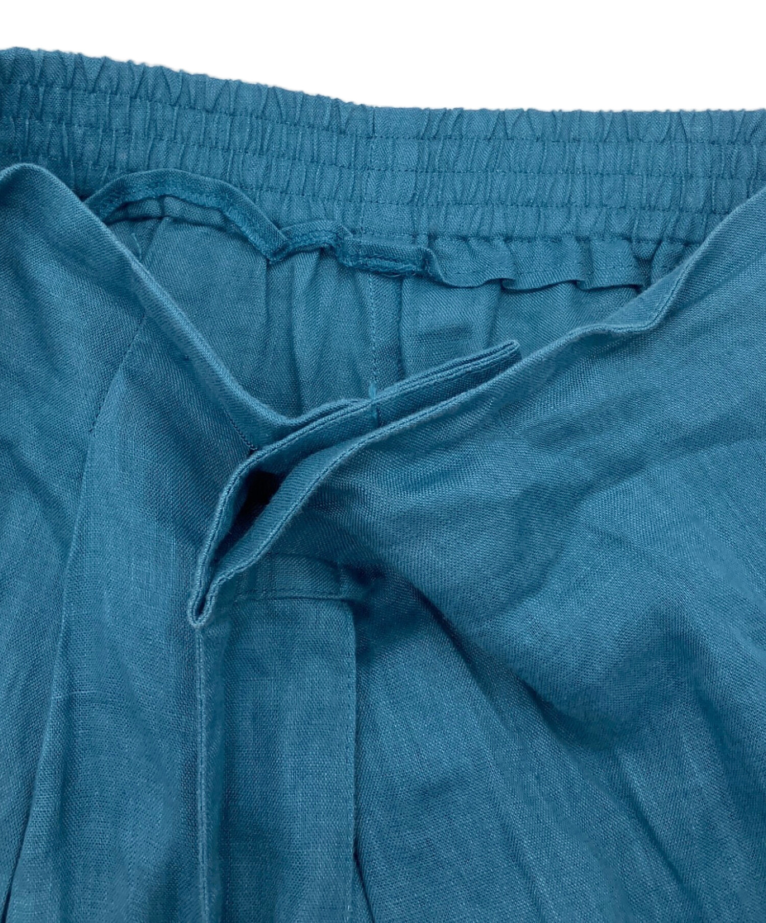 中古・古着通販】HYKE (ハイク) LINEN WIDE LEG PANTS ブルー サイズ:1
