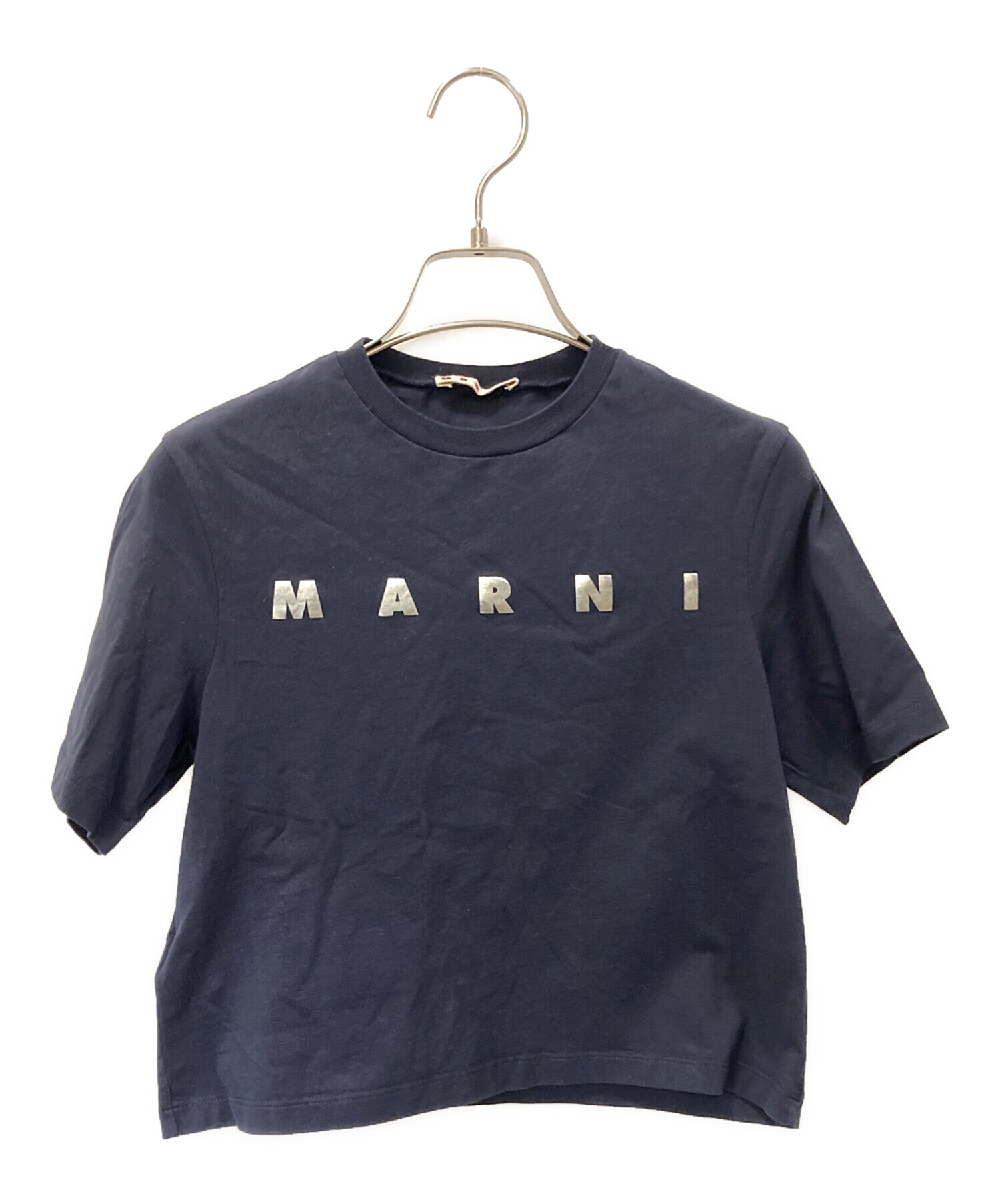 中古・古着通販】MARNI (マルニ) クロップドTシャツ ネイビー サイズ