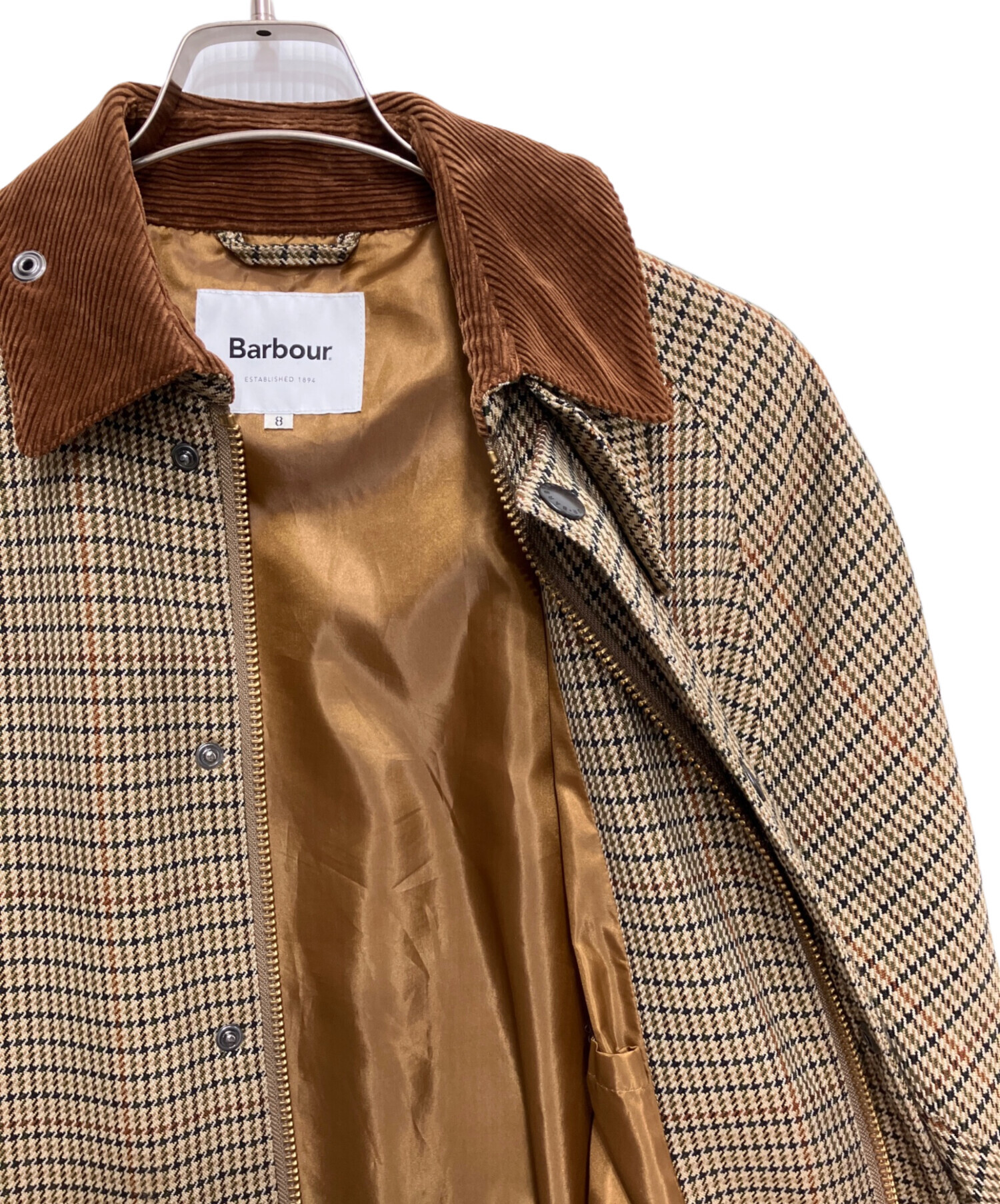 Barbour rokh 別注サイズ8ガンクラブチェックコート Barbour - バブアー バーレー ガンクラブチェック コートの通販 by