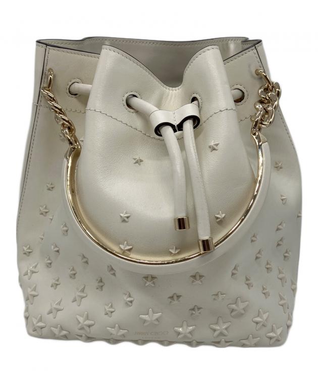 JIMMY CHOO かごバッグ ホワイト　ショルダー付　2way 中古・古着通販】JIMMY CHOO (ジミーチュウ) 2WAYバッグ ホワイト