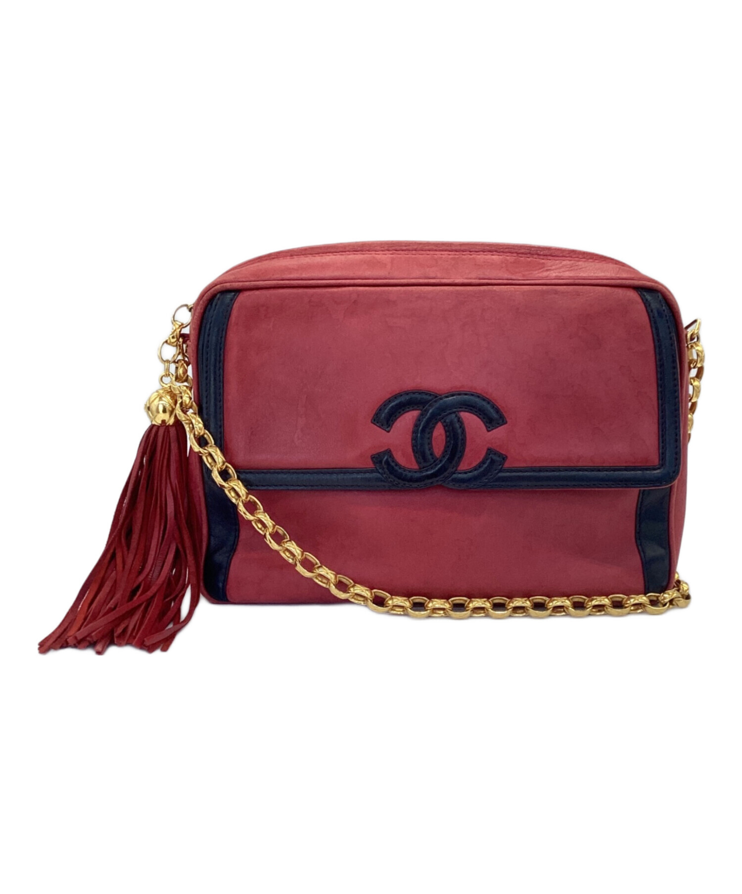 シャネル CHANEL ショルダーバッグ レザー/メタル レッド レディース 送料無料【中古】 z7865 中古・古着通販】CHANEL (シャネル) チェーンショルダーバッグ レッド