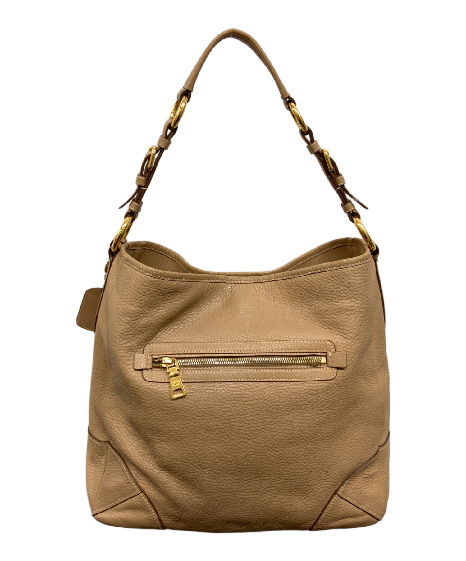 PRADA ショルダーバッグ ベージュ 中古・古着通販】PRADA (プラダ) ショルダーバッグ ベージュ｜ブランド