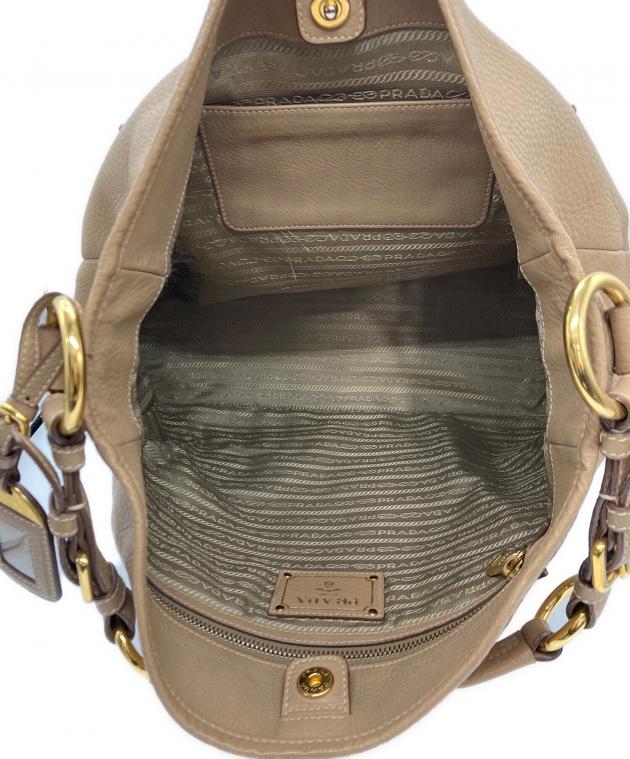 PRADA ショルダーバッグ ベージュ 中古・古着通販】PRADA (プラダ) ショルダーバッグ ベージュ｜ブランド