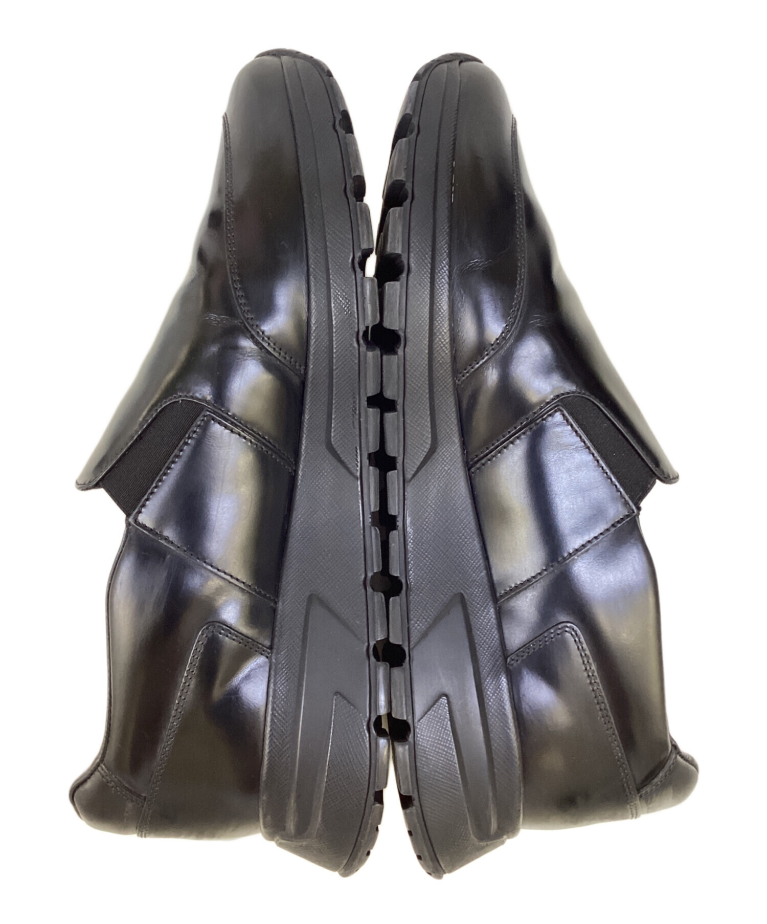 中古・古着通販】PRADA (プラダ) レザースニーカー ブラック サイズ:7