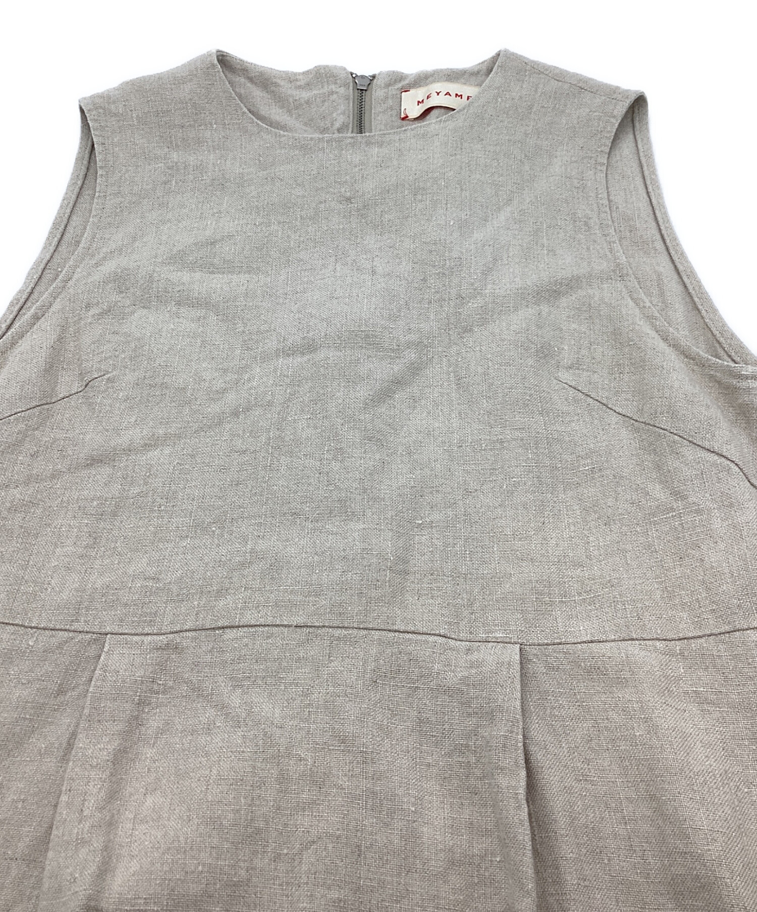 中古・古着通販】MEYAME (メヤメ) LINEN DRESS MEY-2113 ベージュ
