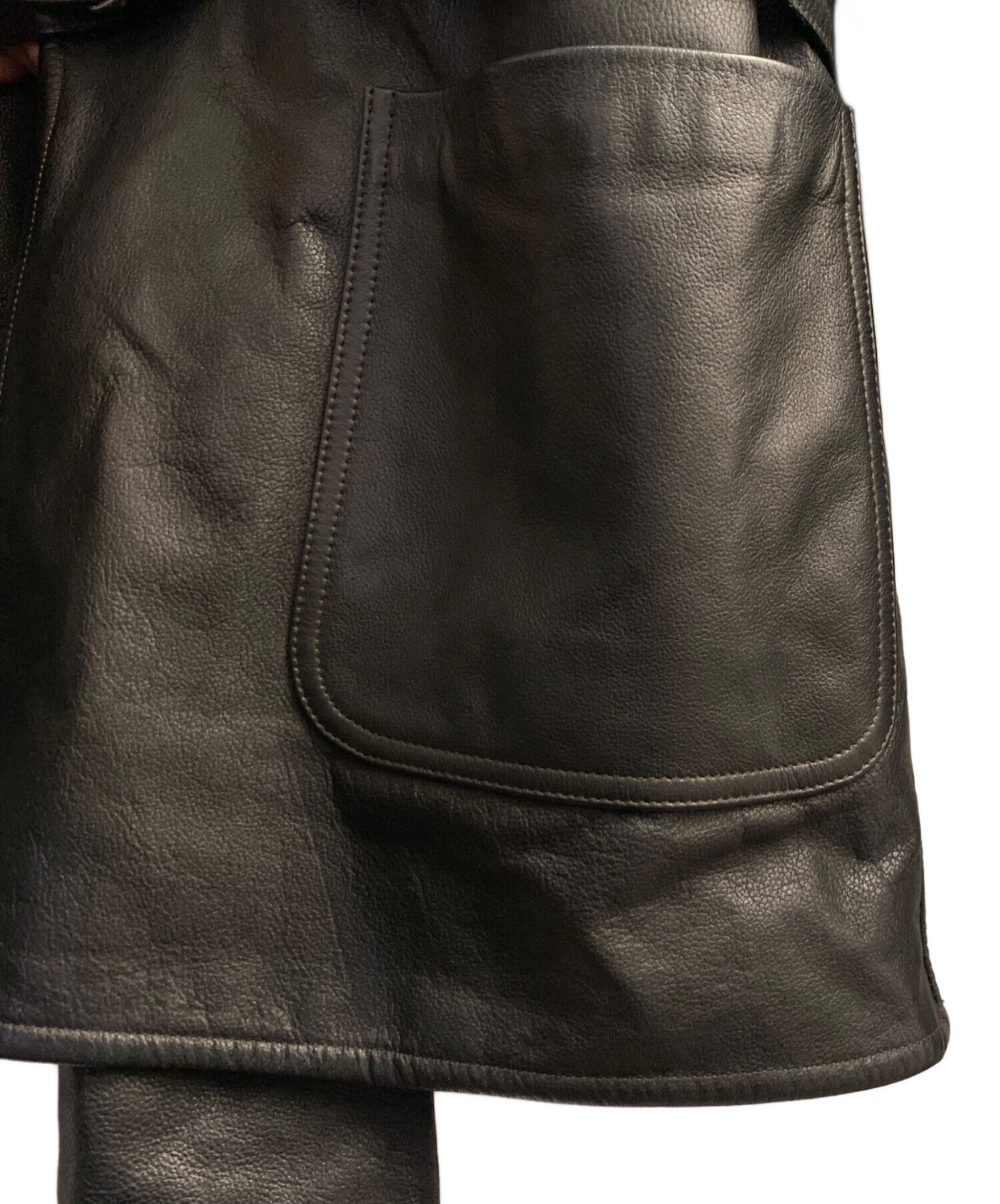 中古・古着通販】COMOLI (コモリ) レザー ショールカラーコート