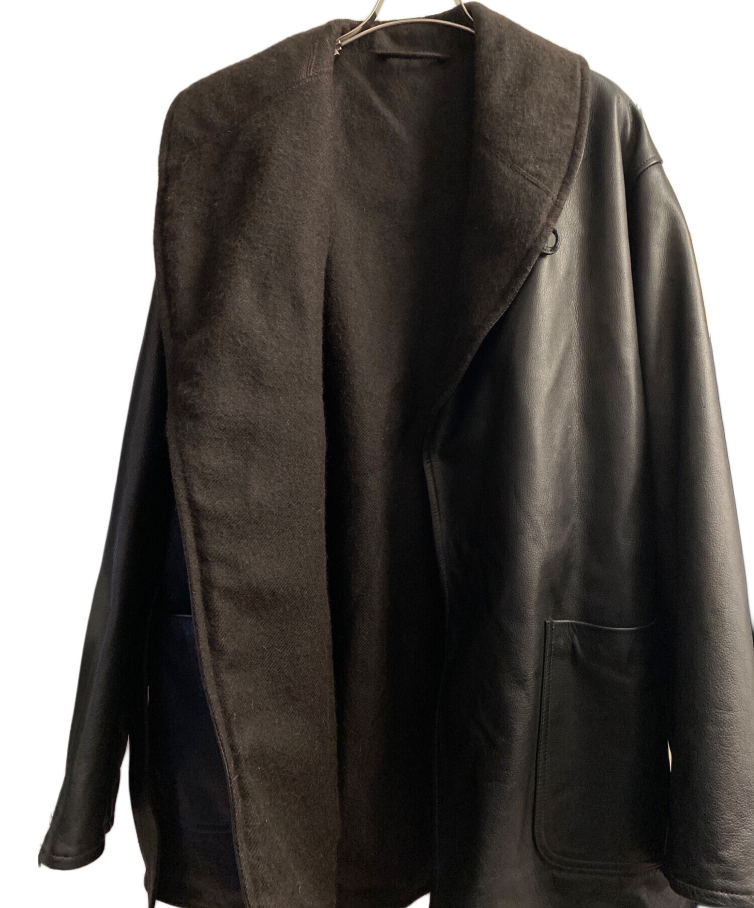 中古・古着通販】COMOLI (コモリ) レザー ショールカラーコート