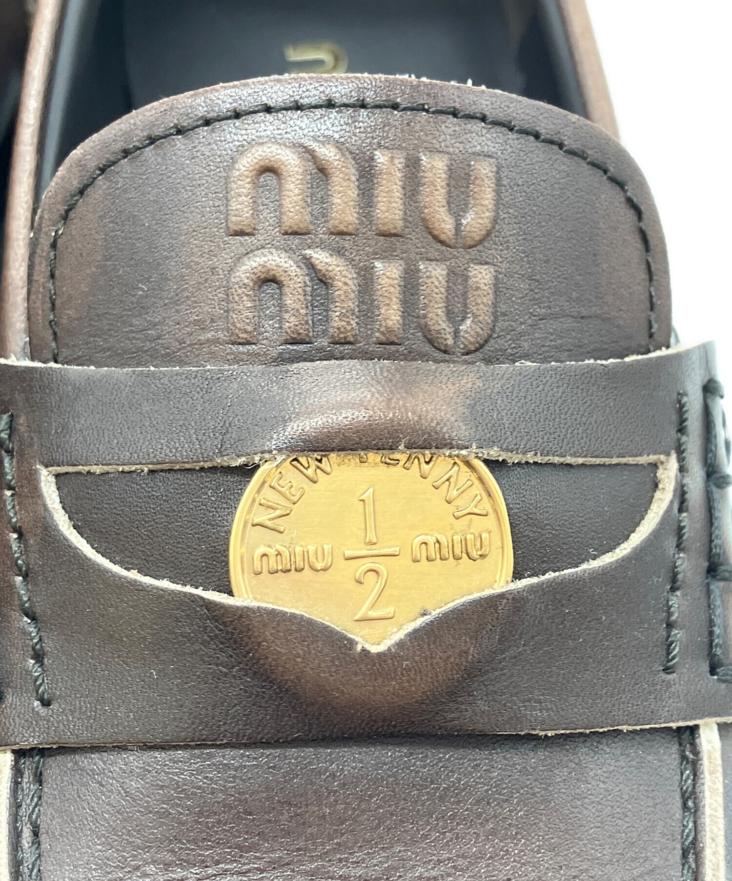 中古・古着通販】MIU MIU (ミュウミュウ) ヴィンテージ加工レザー