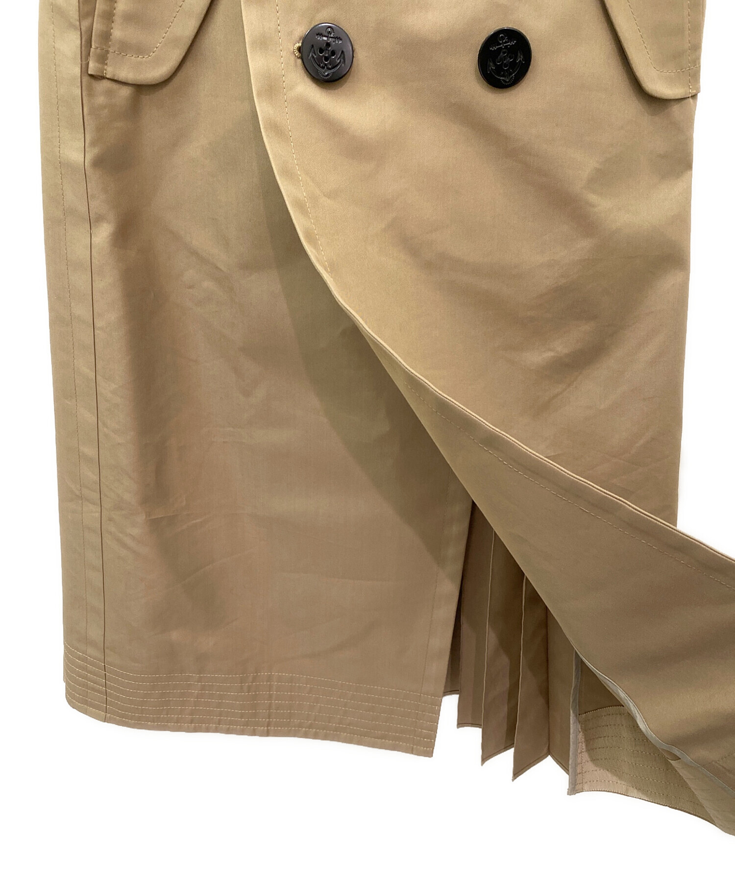 中古・古着通販】sacai (サカイ) Cotton Gabardine Skirt ベージュ