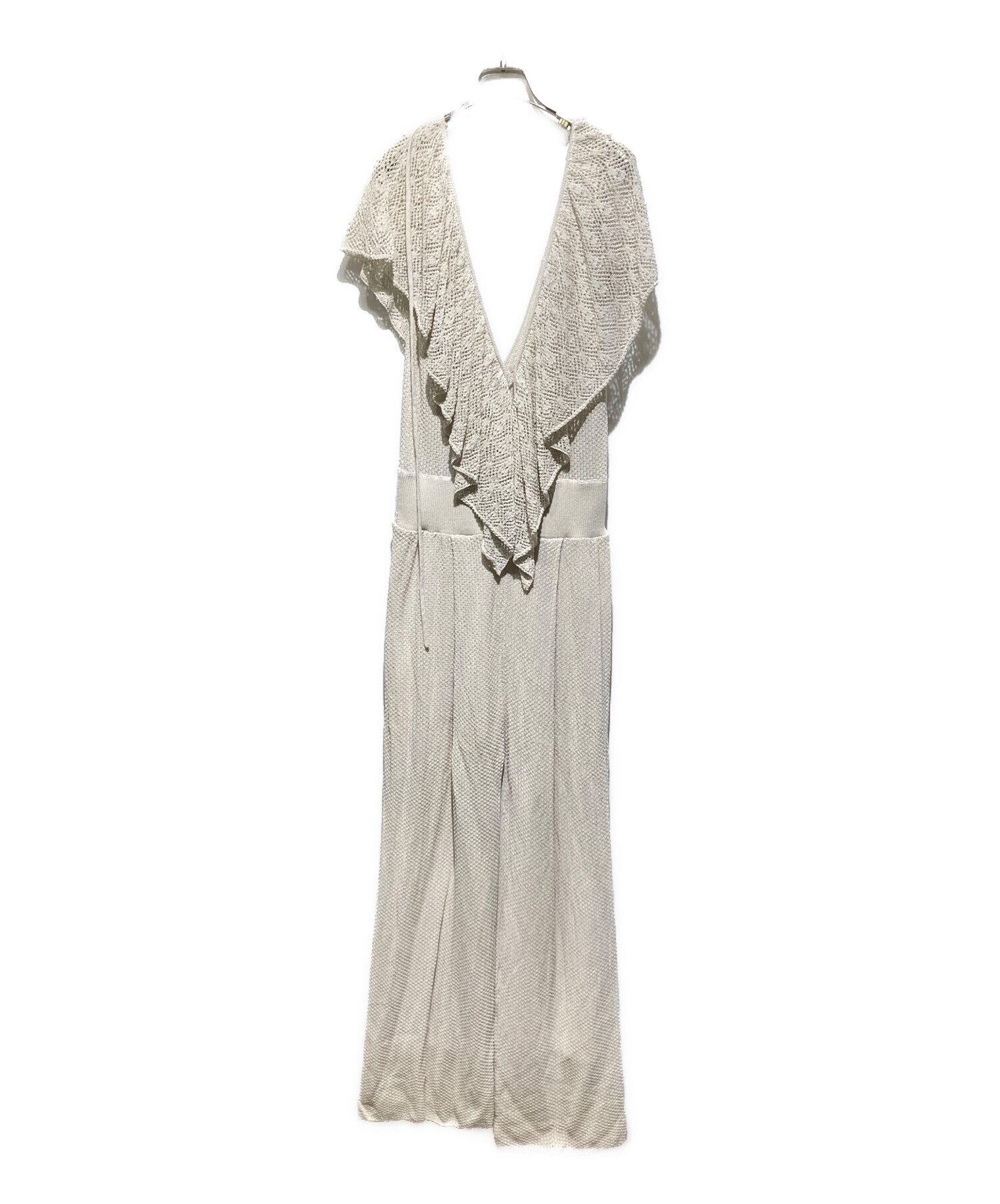 中古・古着通販】AMERI (アメリ) MEDI RUFFLE KNIT ROMPERS アイボリー