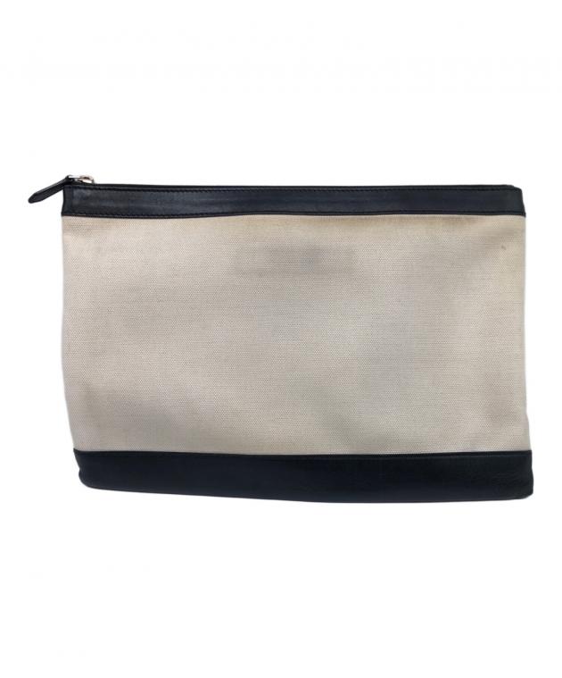 BALENCIAGA アイボリー クラッチバッグ 中古・古着通販】BALENCIAGA (バレンシアガ) ロゴクラッチバッグ