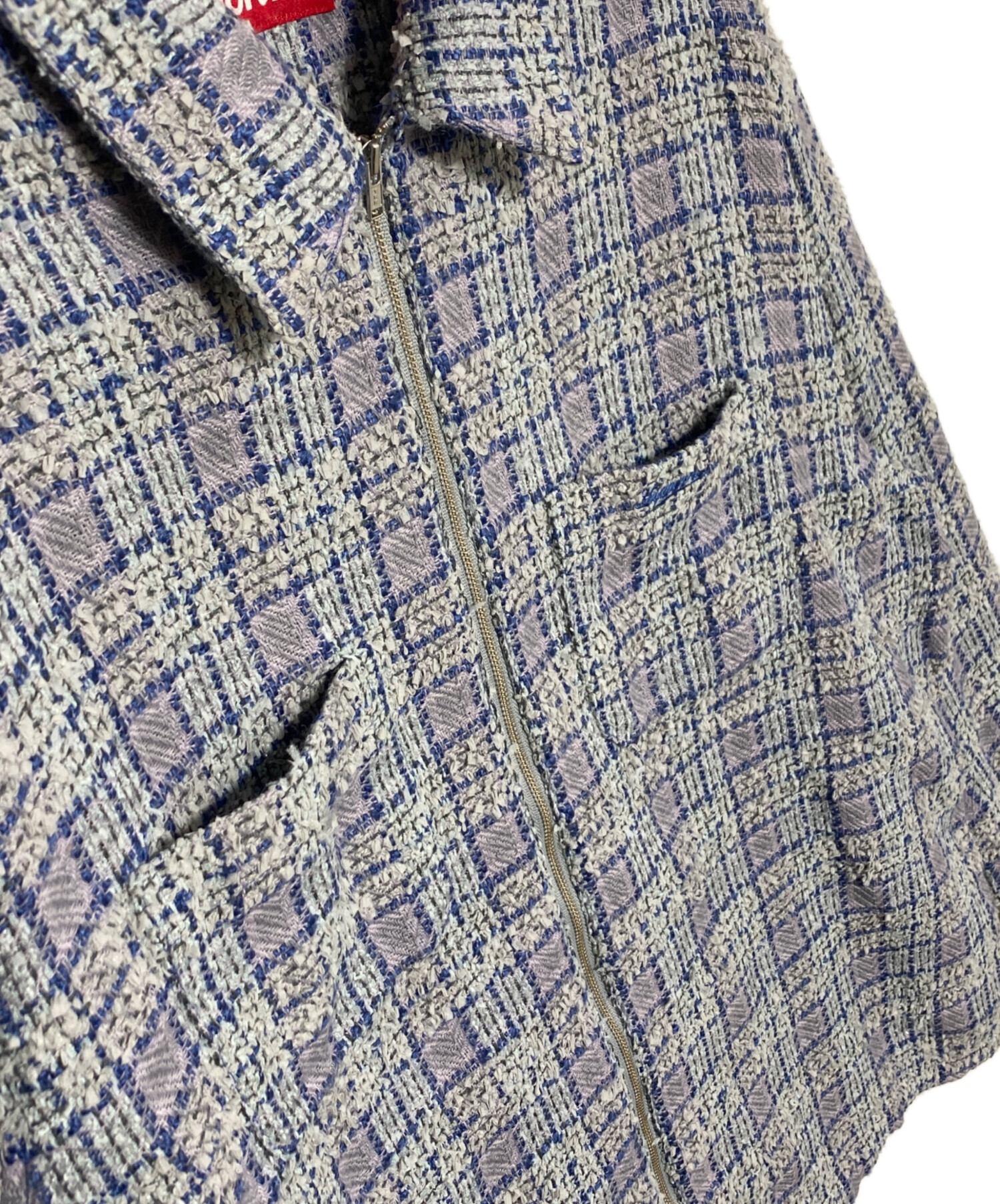 中古・古着通販】SUPREME (シュプリーム) Boucle Zip Up Shirt ブルー