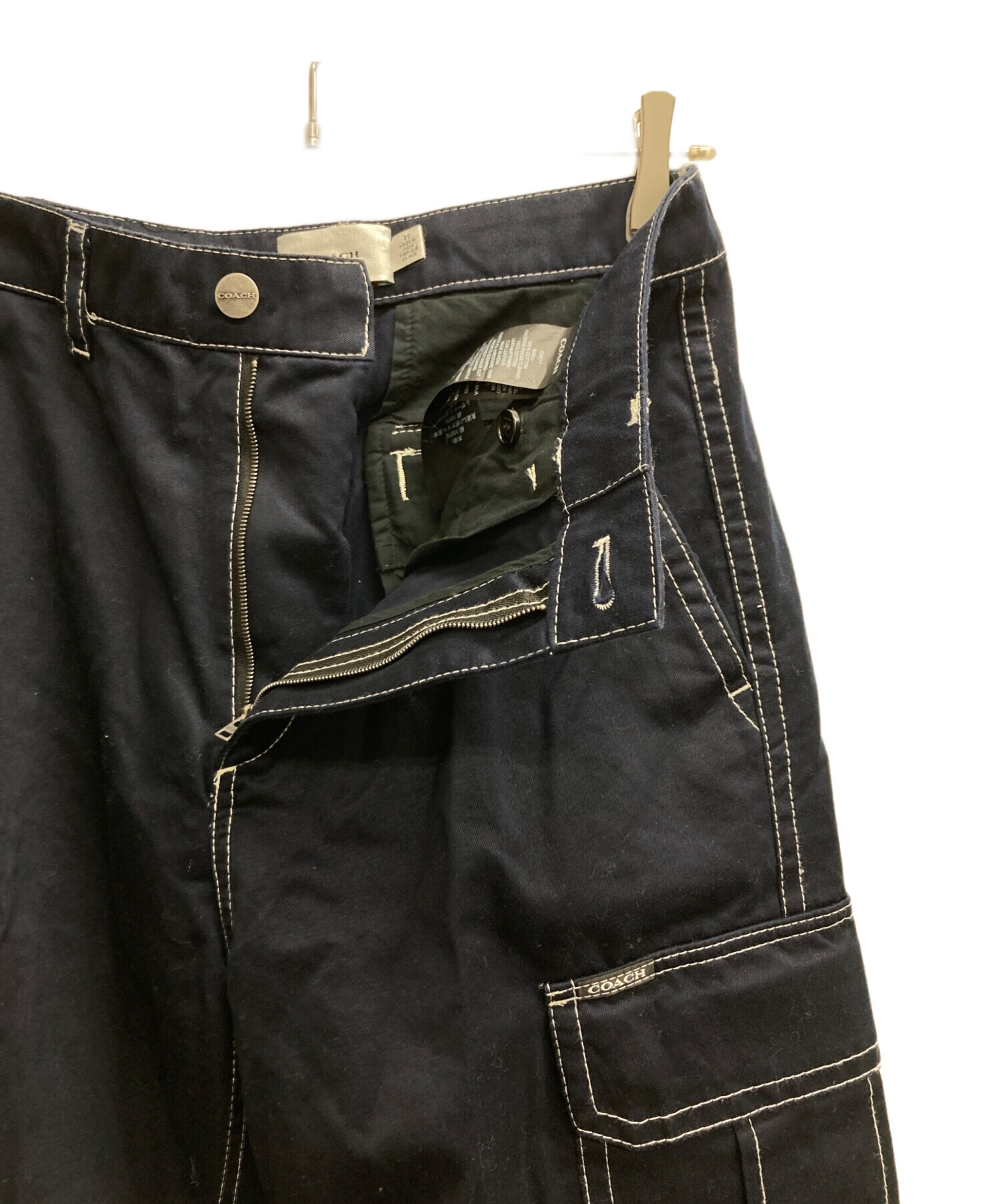 中古・古着通販】COACH (コーチ) ステッチカーゴパンツ ネイビー  