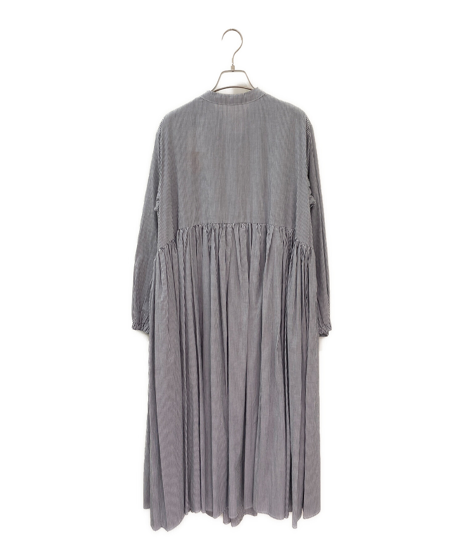 ビアズリー　BEARDSLEY 先染めギャザーワンピース　ストライプ　サイズ1 中古・古着通販】BEARDSLEY (ビアズリー) 先染めギャザーワンピース