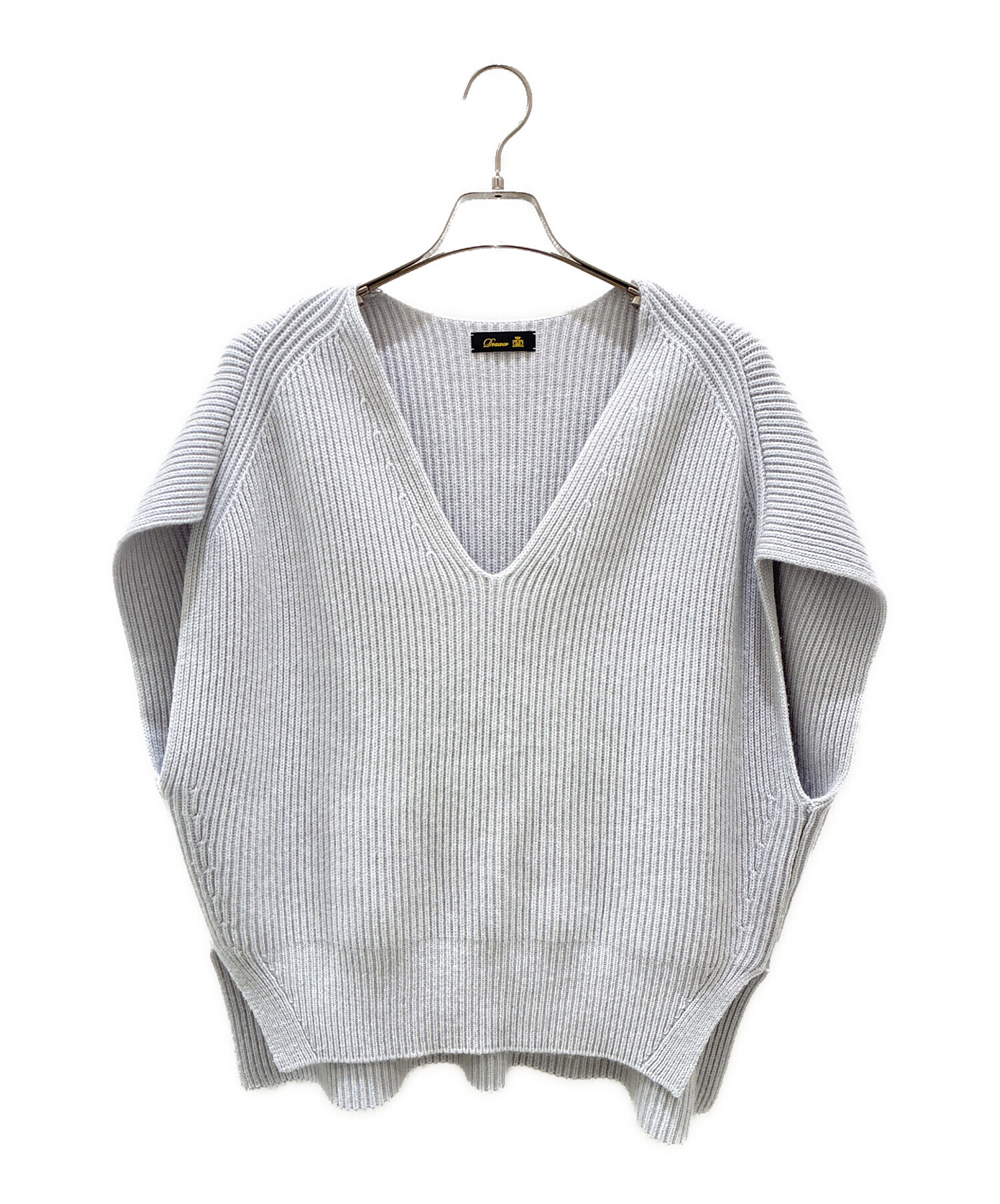 drawer ニット　ベスト　カシミア 中古・古着通販】DRAWER (ドゥロワー) 5Gカシミヤコットン畔編みニット