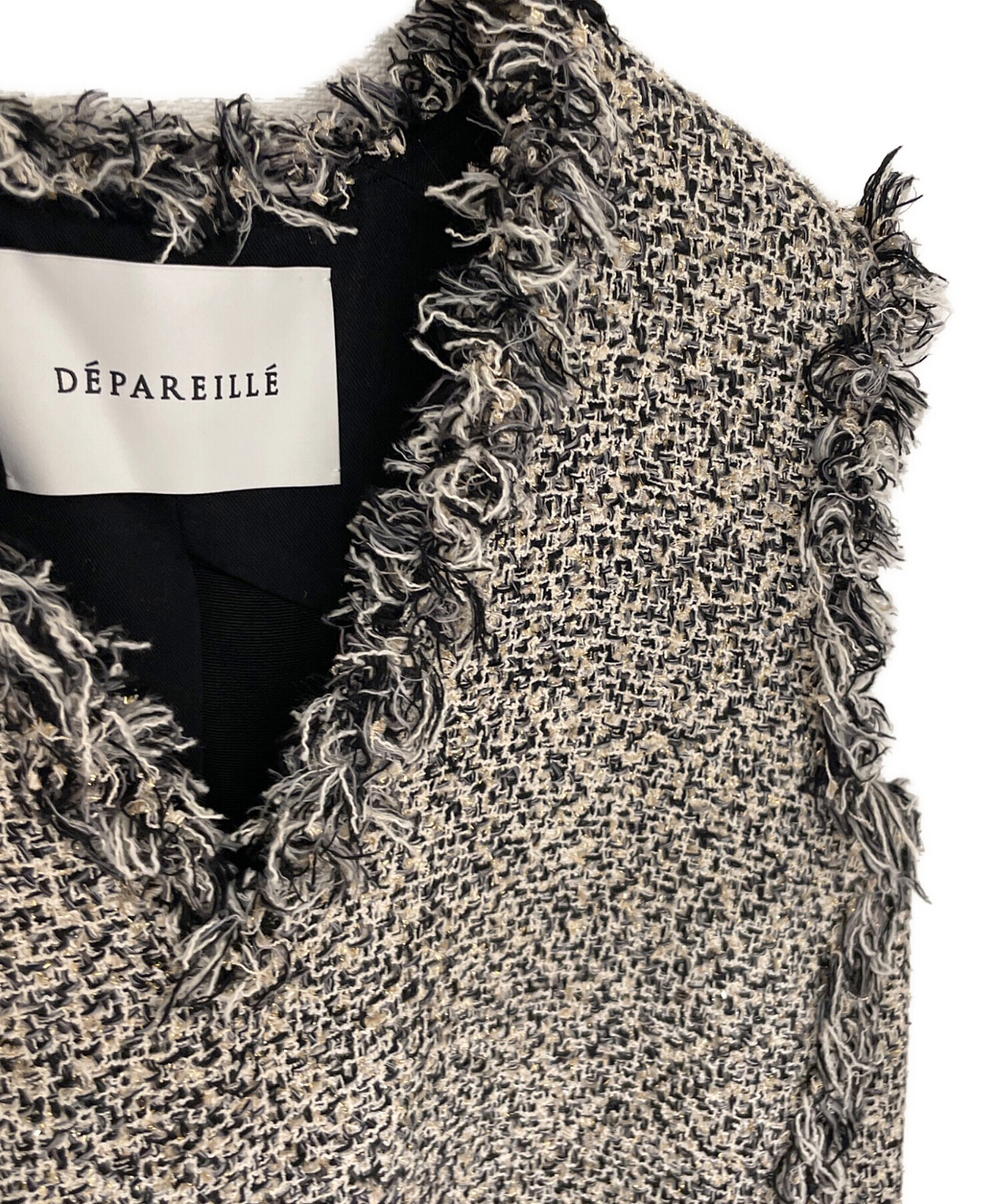 中古・古着通販】DEPAREILLE (デパリエ) ラメフリンジツイードベスト