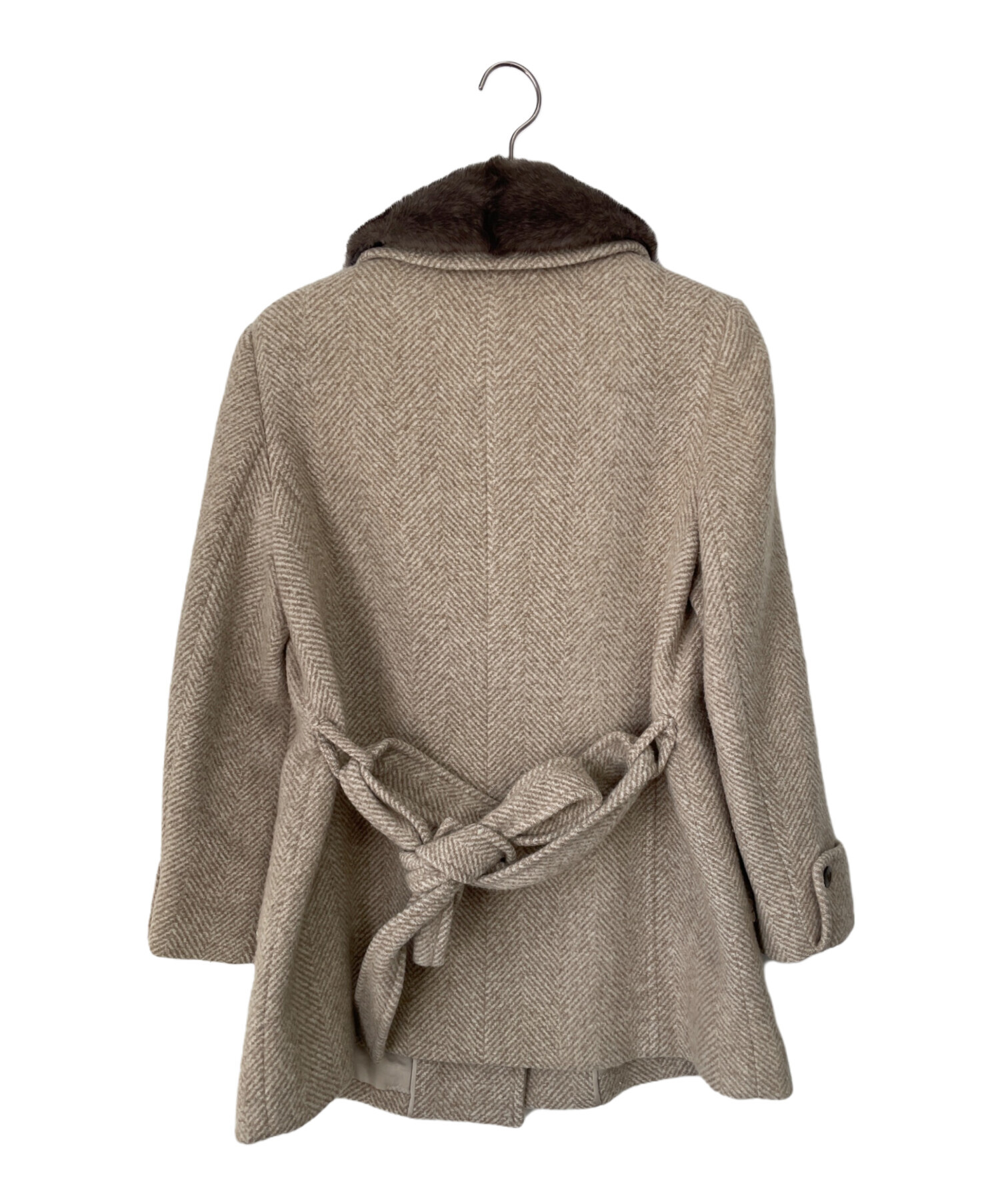 中古・古着通販】Leilian (レリアン) カシミヤ混ミンクファー付コート