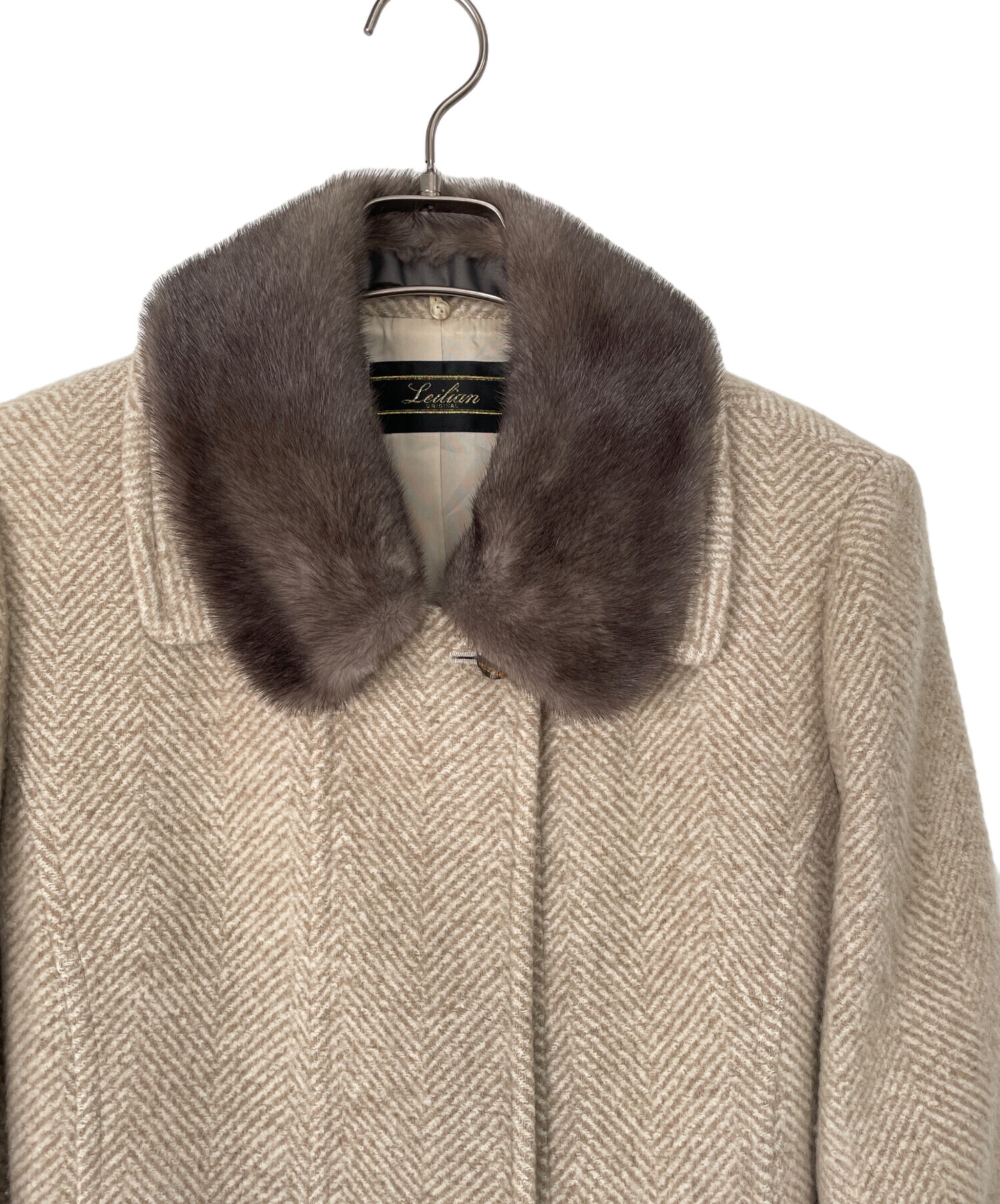 中古・古着通販】Leilian (レリアン) カシミヤ混ミンクファー付コート