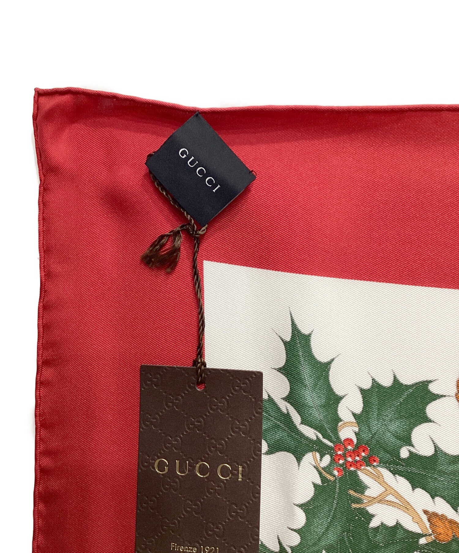 中古・古着通販】GUCCI (グッチ) シルクスカーフ レッド｜ブランド