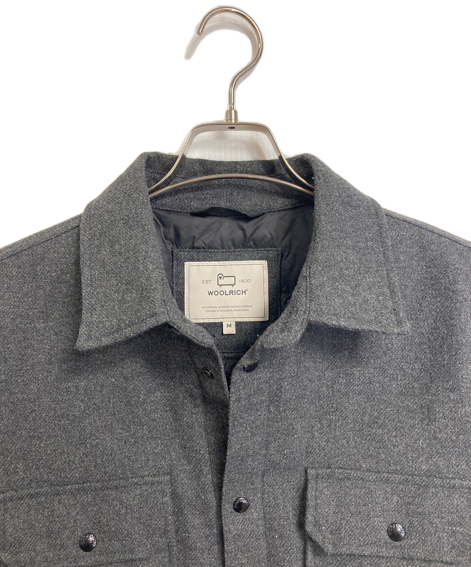 Woolrich アラスカンウールオーバーシャツ（チャコールグレー）サイズM 中古・古着通販】WOOLRICH (ウールリッチ) ALASKAN WOOL OVERSHIRT