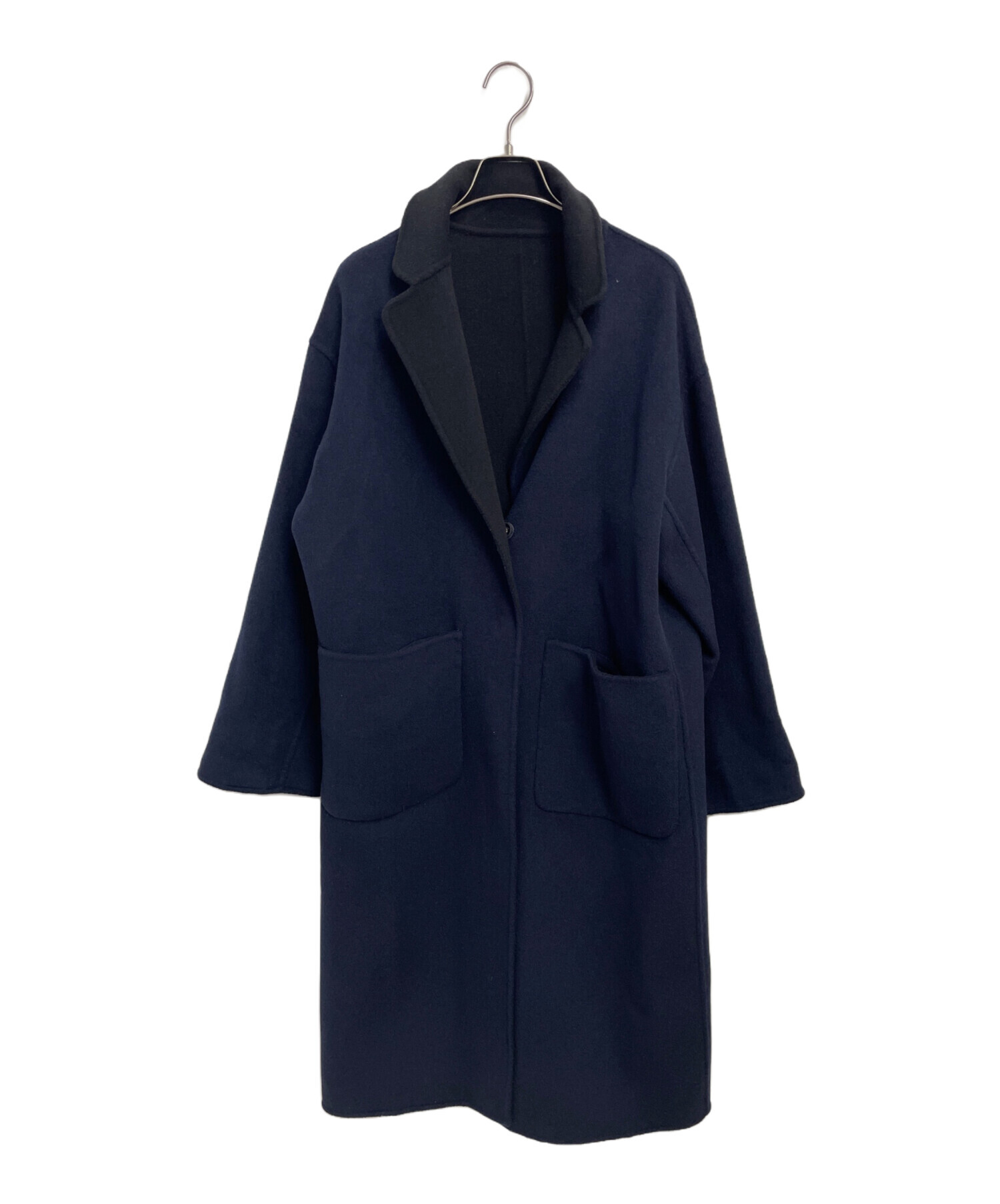 中古・古着通販】SOEJU (ソージュ) ウールリバーシブルコート ネイビー