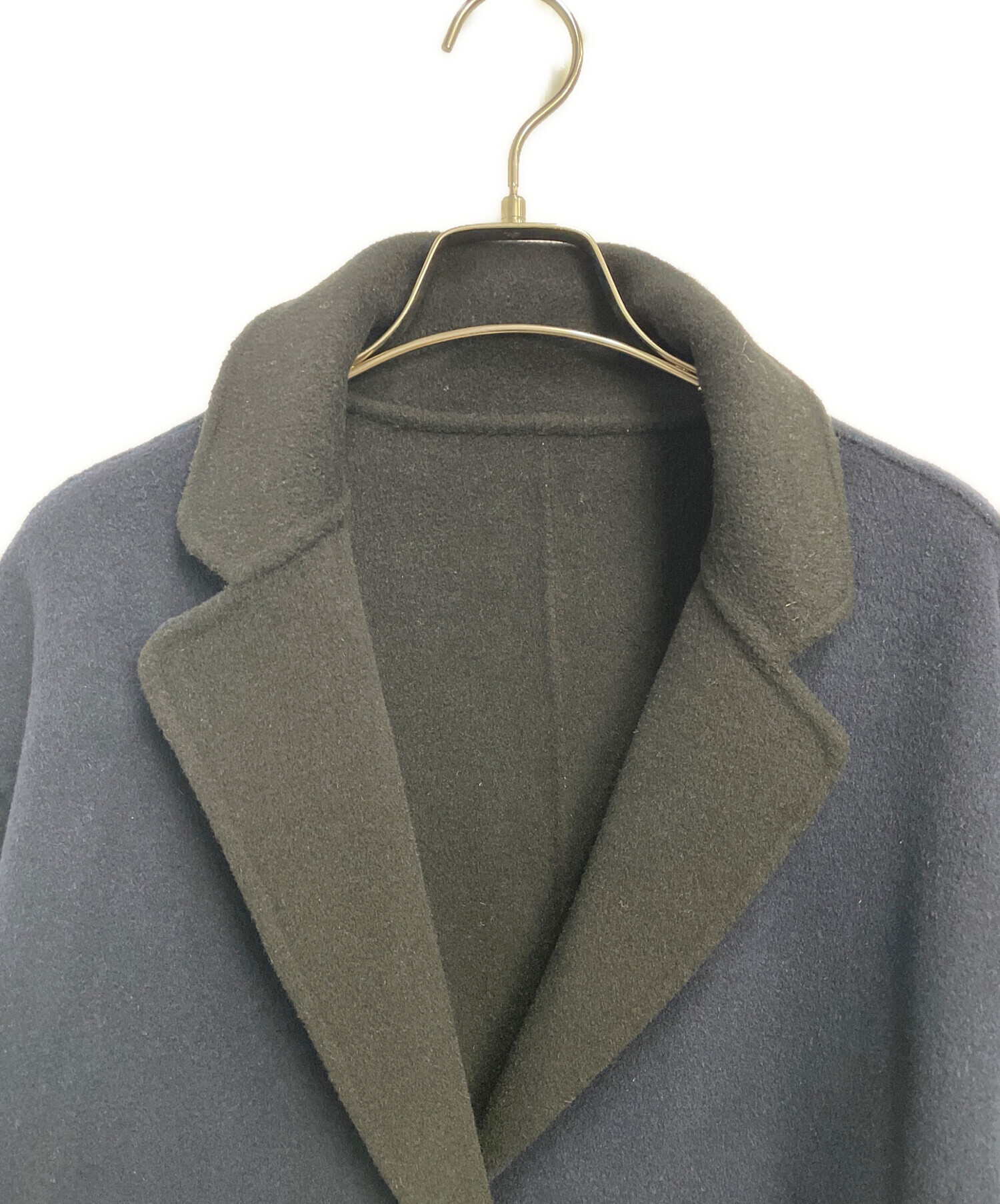 中古・古着通販】SOEJU (ソージュ) ウールリバーシブルコート ネイビー 