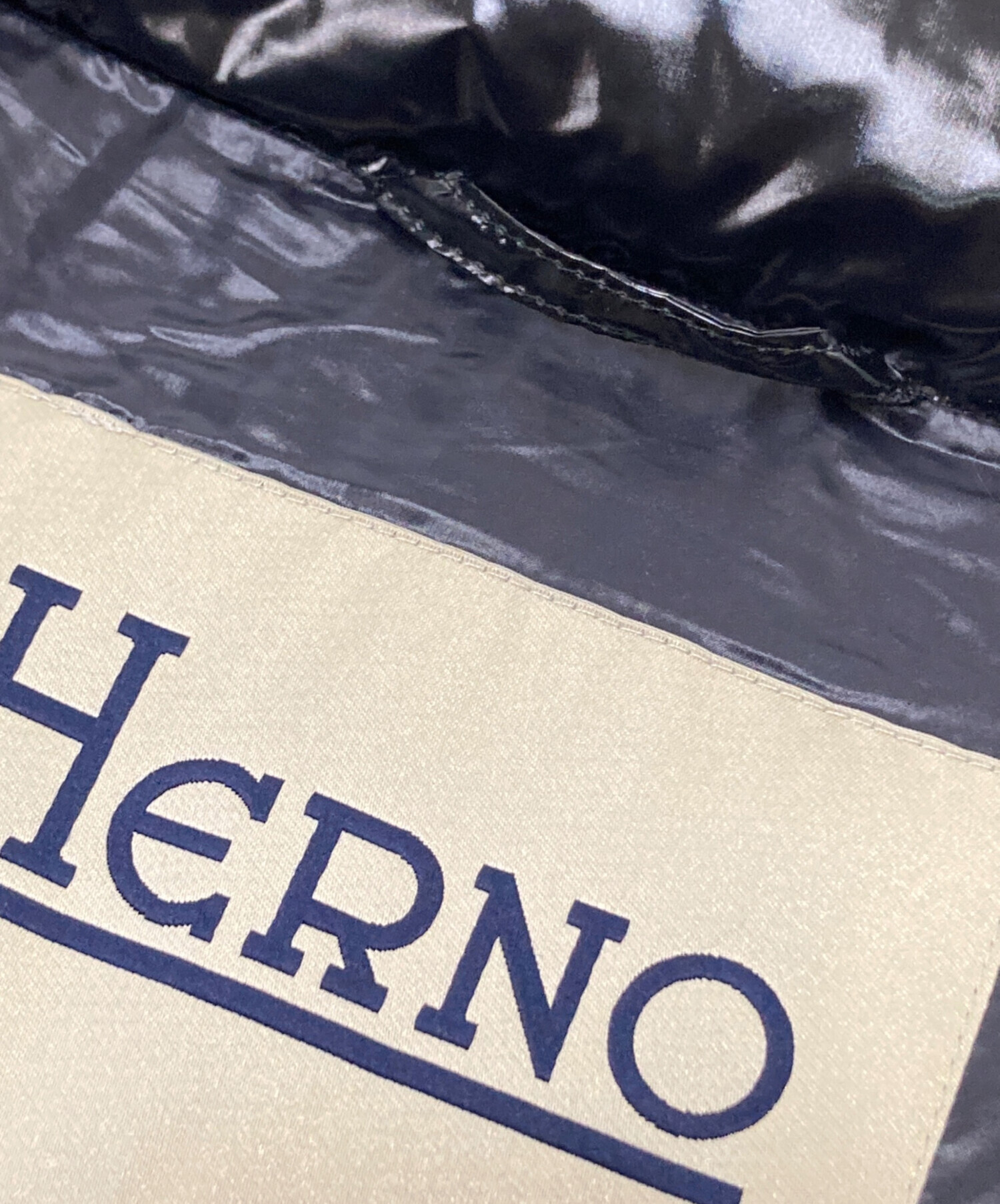 中古・古着通販】HERNO (ヘルノ) グロッシーダウンジャケット ブラック