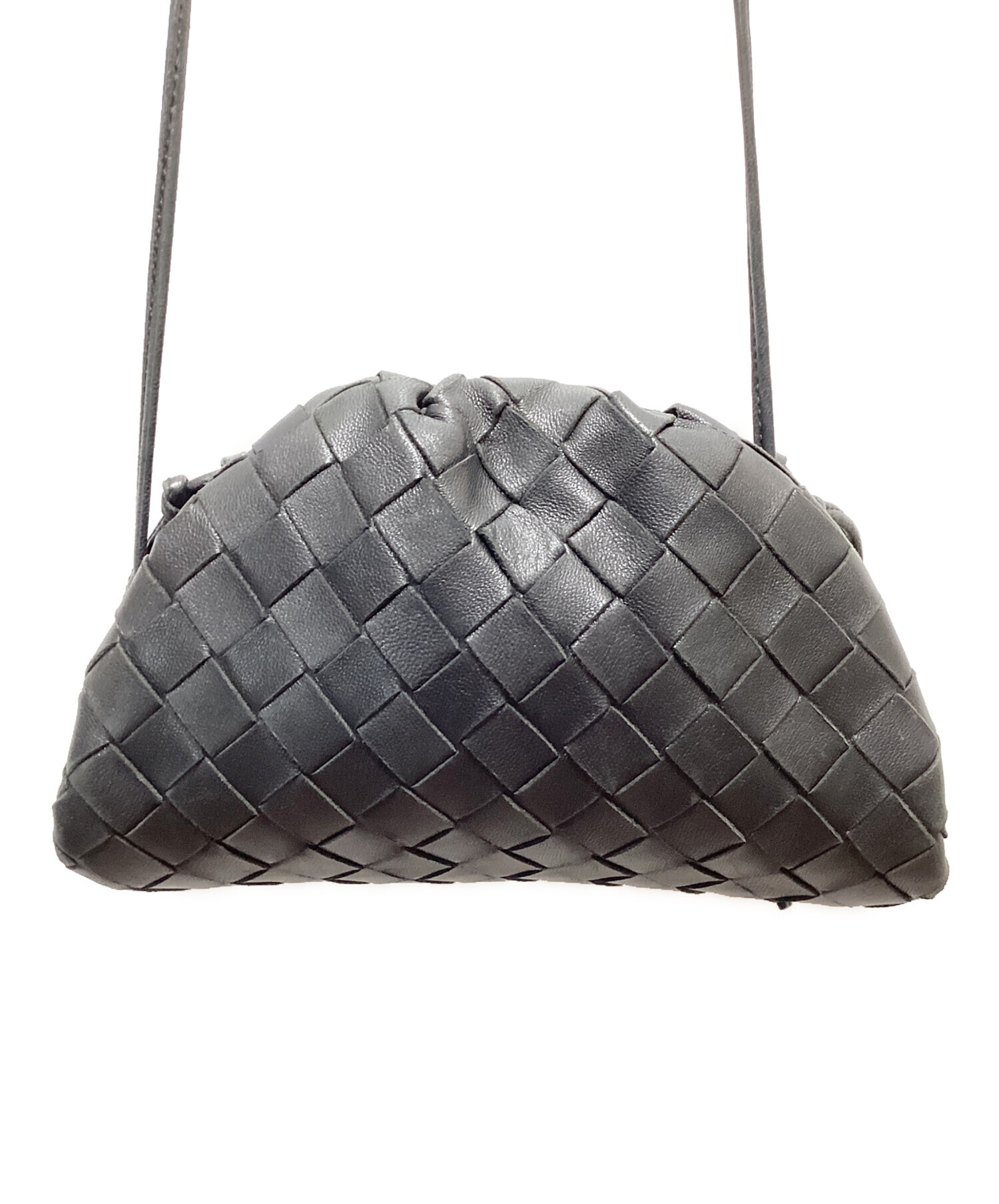 ボッテガ BOTTEGA がま口 ブラック ワンショルダーバッグ MBZ967 中古・古着通販】BOTTEGA VENETA (ボッテガベネタ) がま口ショルダー