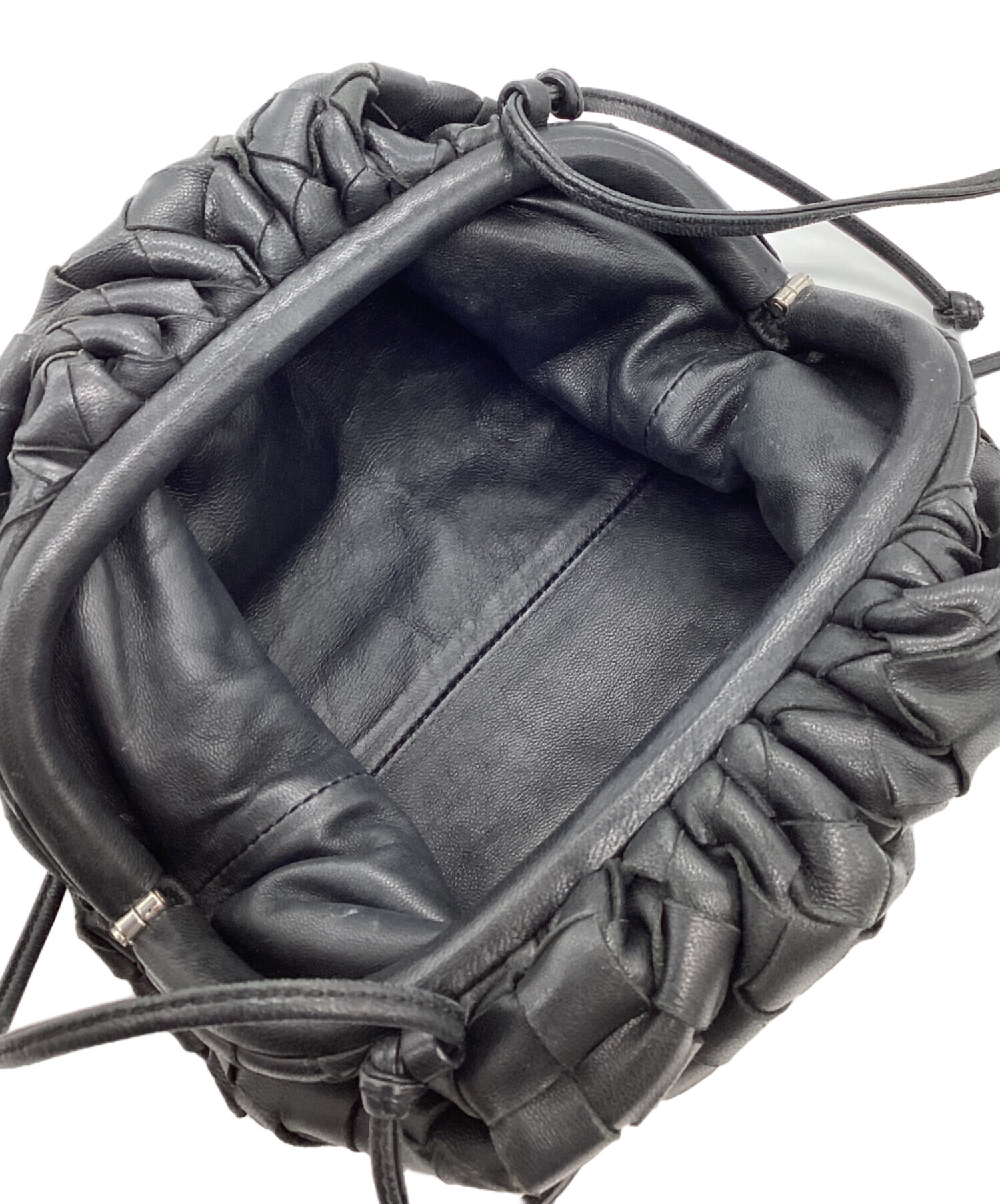 ボッテガ BOTTEGA がま口 ブラック ワンショルダーバッグ MBZ967 中古・古着通販】BOTTEGA VENETA (ボッテガベネタ) がま口ショルダー