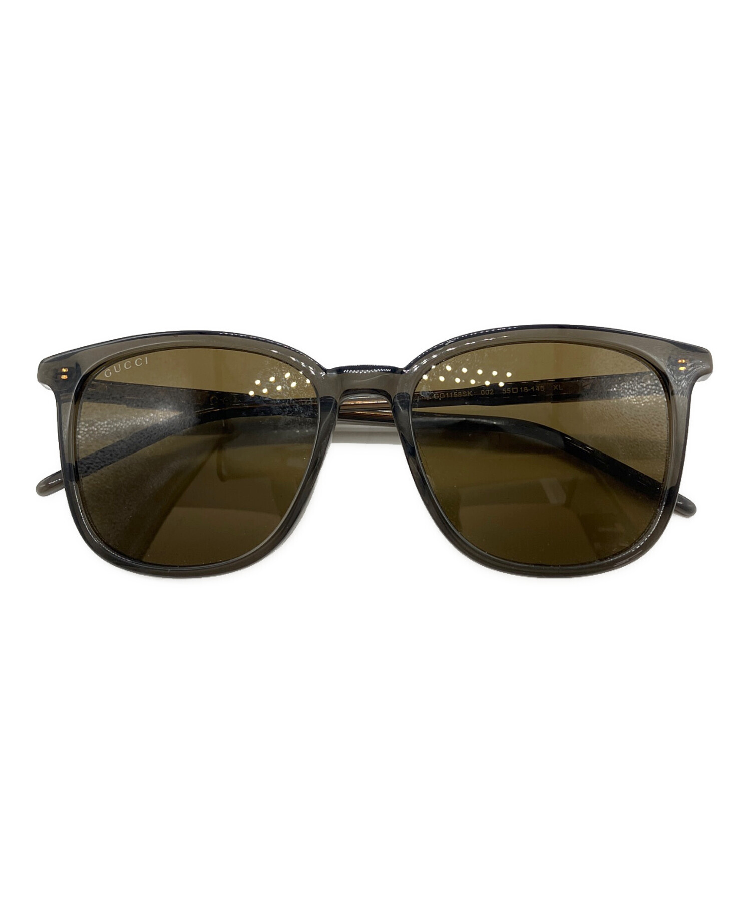 GUCCI グッチ サングラス GG0058SK 001 55□18-145 ブラックｘシルバーフレーム ミラーグレーレンズ 中古B+ 【送料無料】 A-8549【質屋出品】 GUCCI - GUCCI グッチ サングラス GG0058SK 001 55□18-145 ブラックx