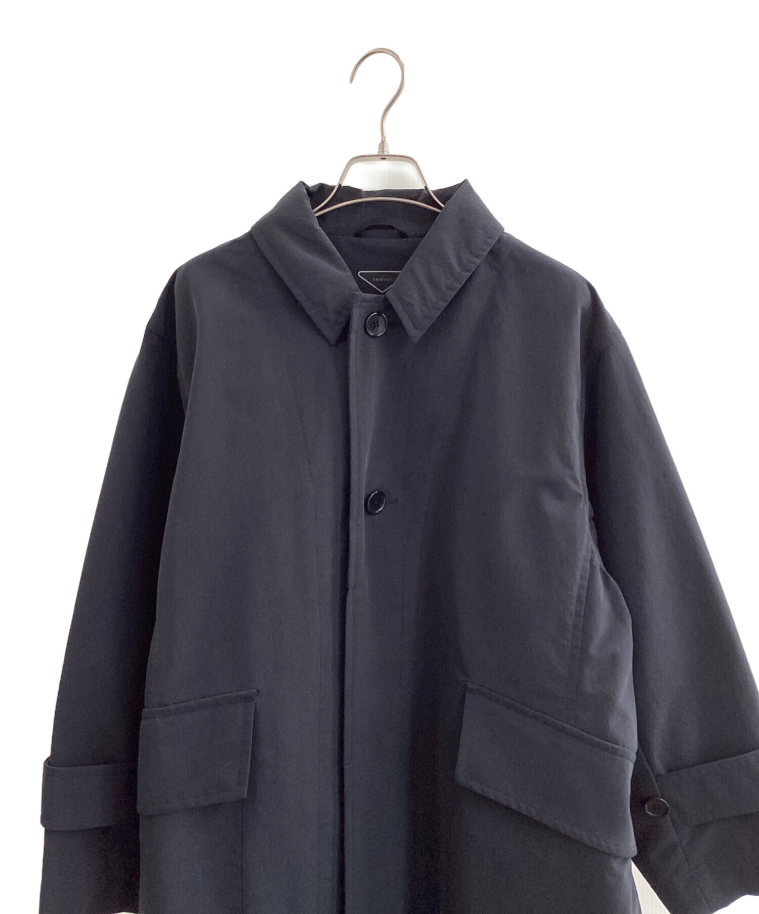 中古・古着通販】SEESET (シーセット) ステンカラーコート ネイビー