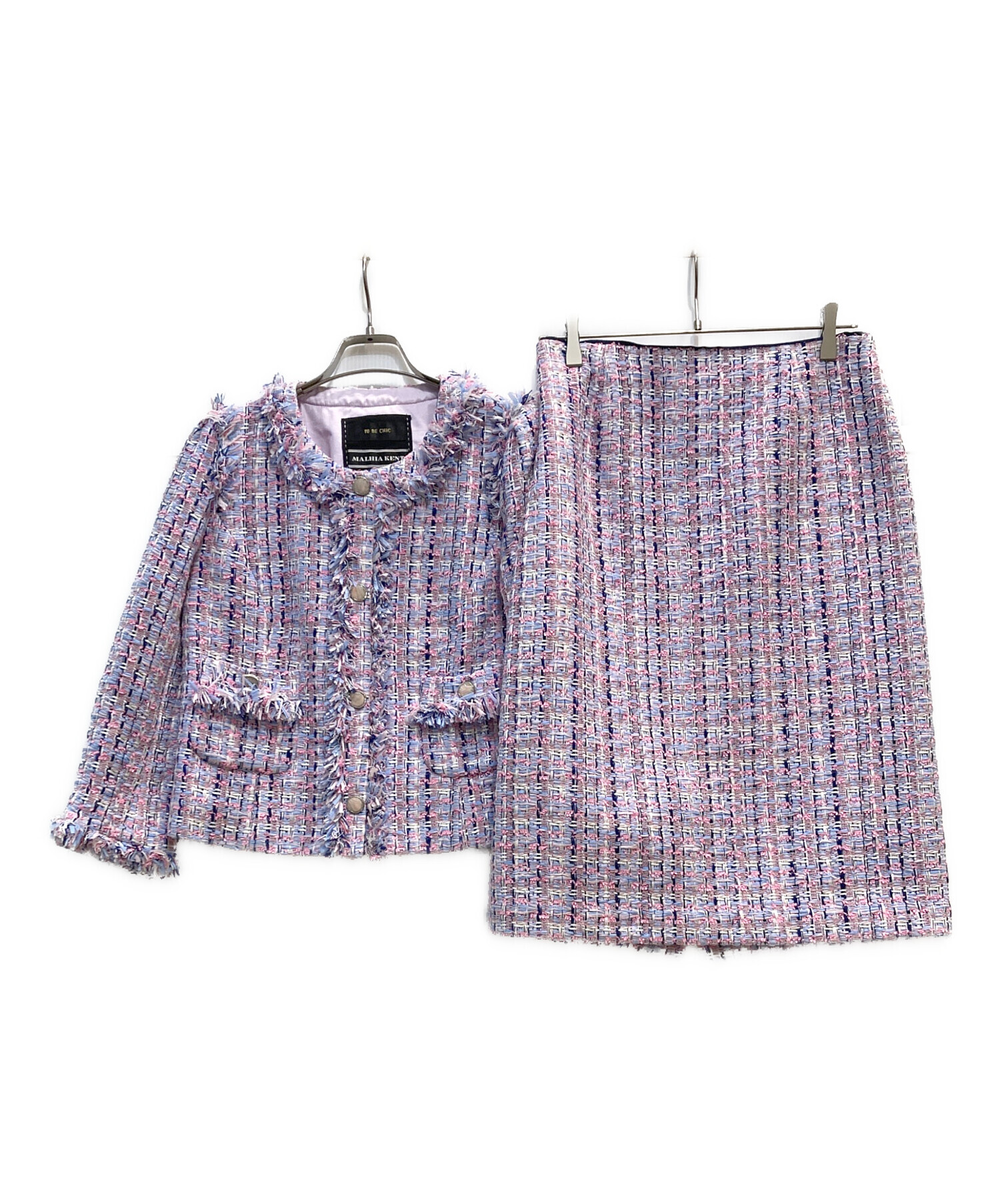 【美品】トゥービーシック ツイードジャケット セットアップ 42 中古・古着通販】TO BE CHIC (トゥービーシック) MALHIA KENT ツイード