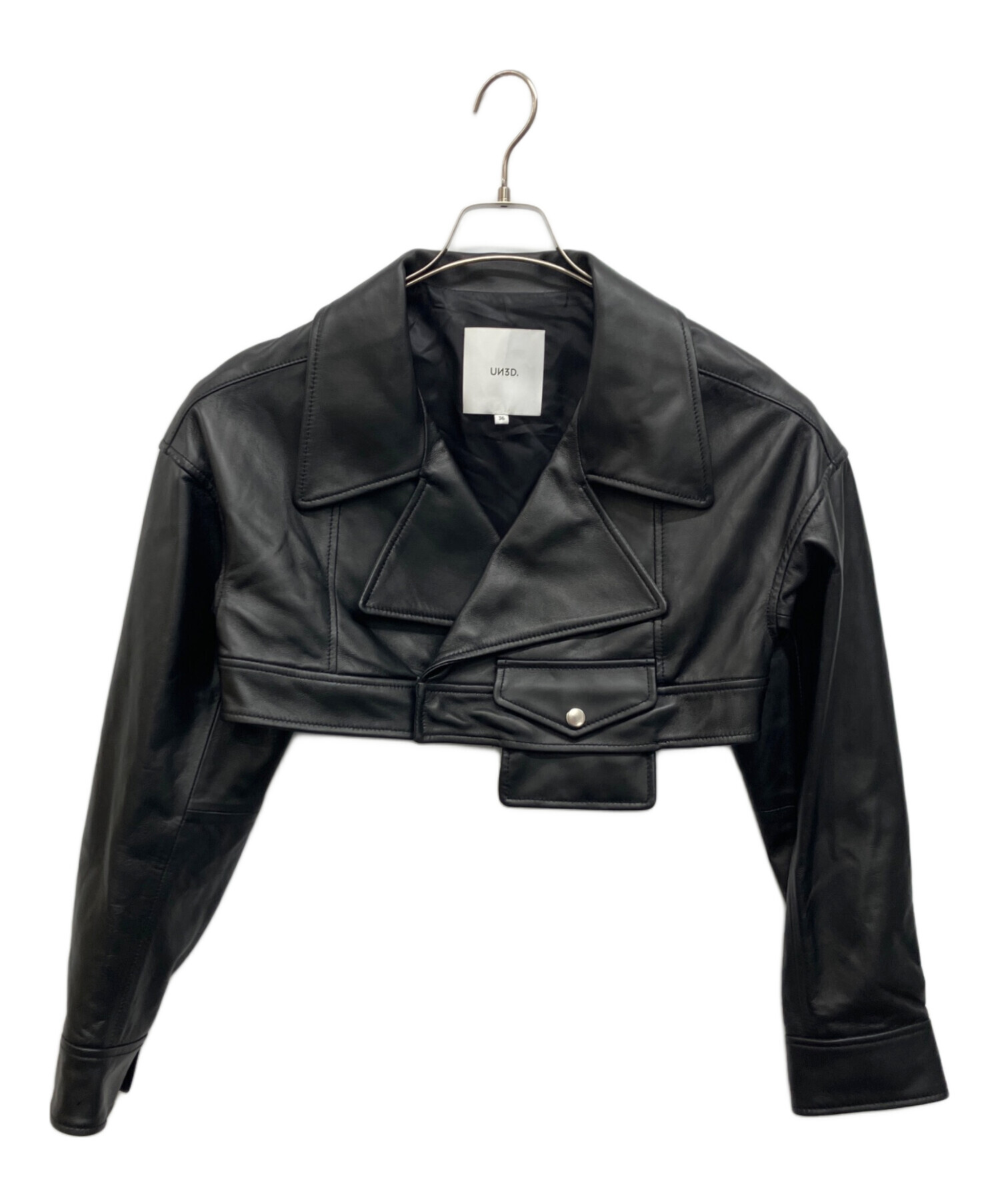 中古・古着通販】UN3D. (アンスリード) SHORT LEATHER RIDERS ブラック