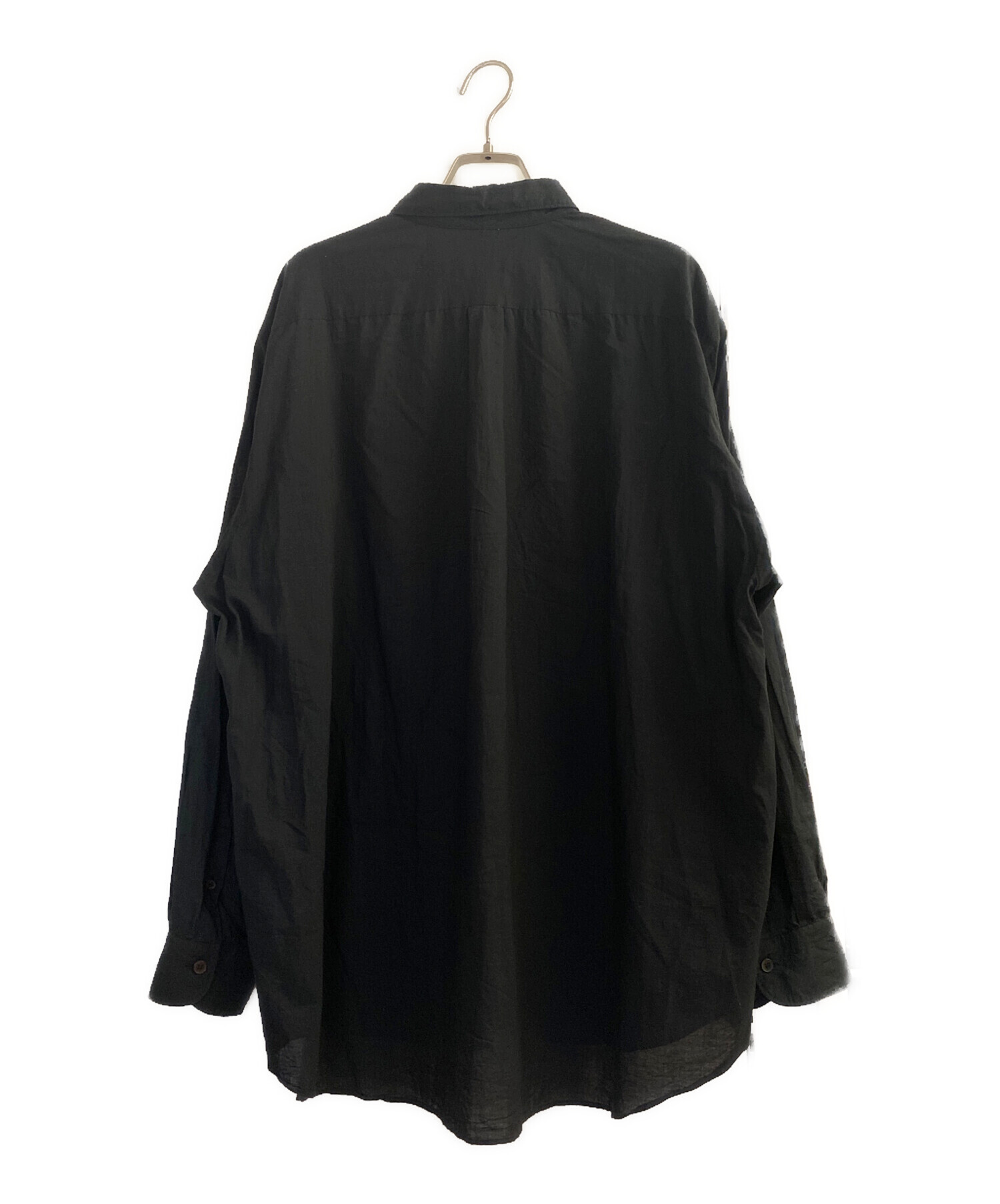 COMOLI◇24SS/KHADIコットン コモリシャツ/3/コットン/GRY/ストライプ 