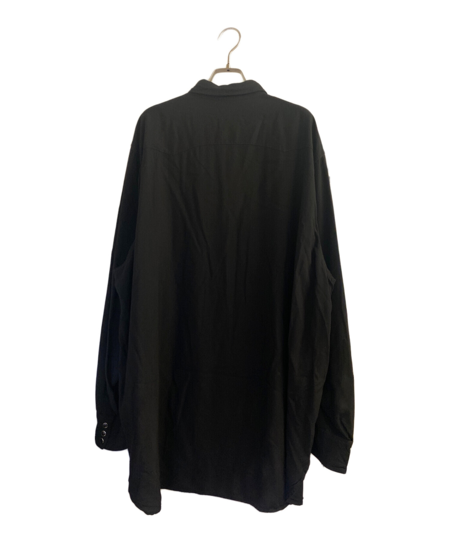 中古・古着通販】COMOLI (コモリ) レーヨン ウエスタンシャツ ブラック