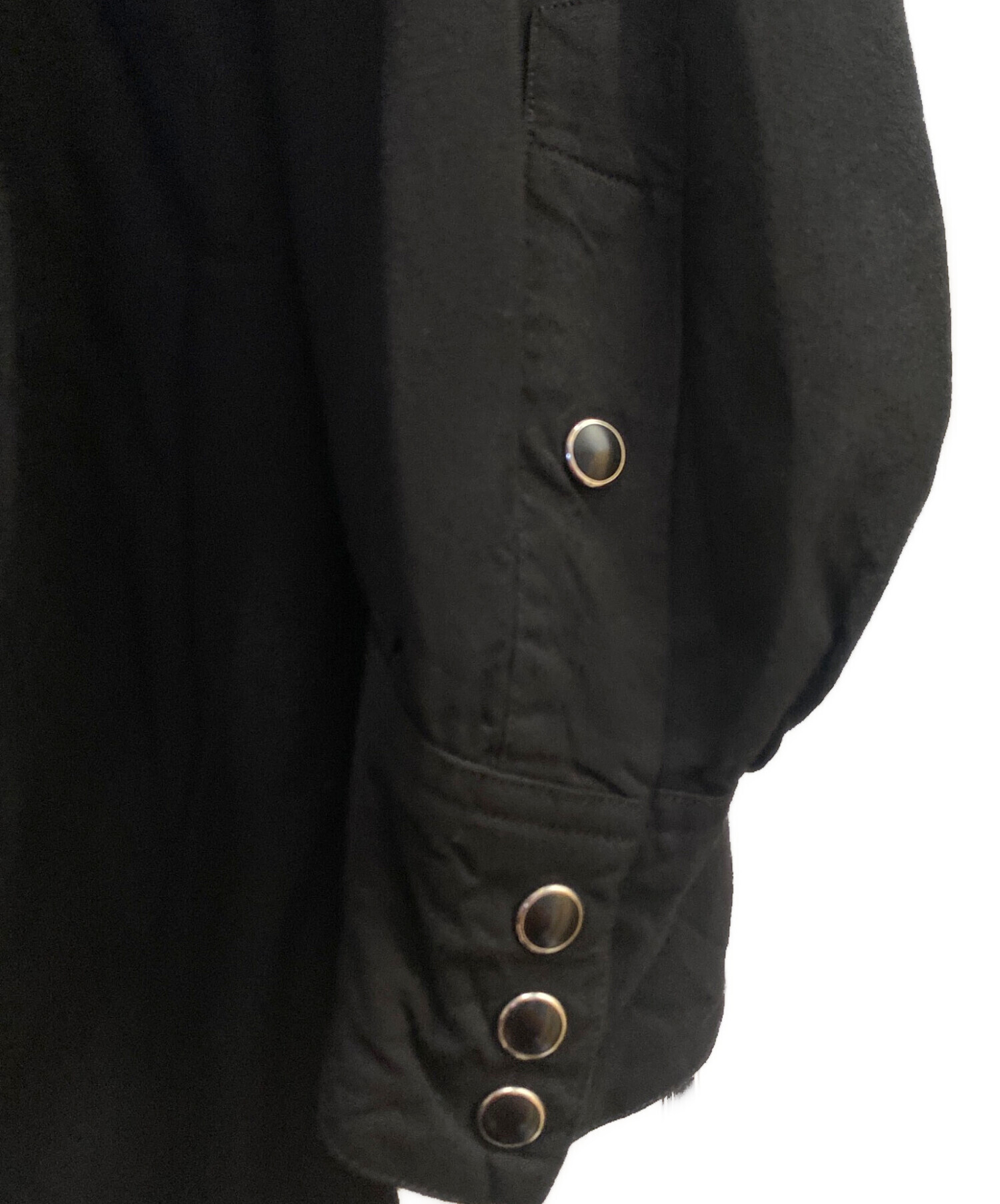 中古・古着通販】COMOLI (コモリ) レーヨン ウエスタンシャツ ブラック