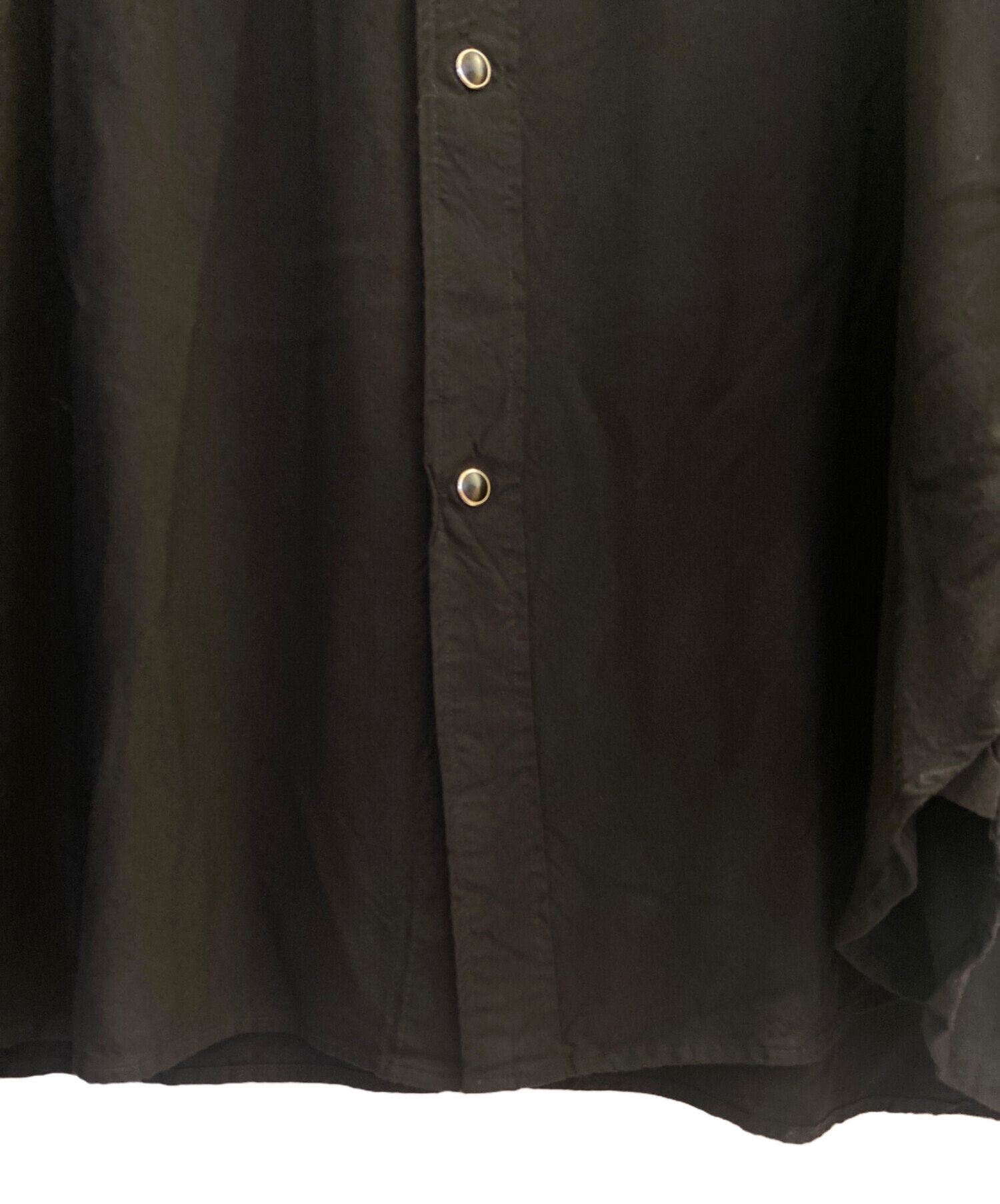 中古・古着通販】COMOLI (コモリ) レーヨン ウエスタンシャツ ブラック